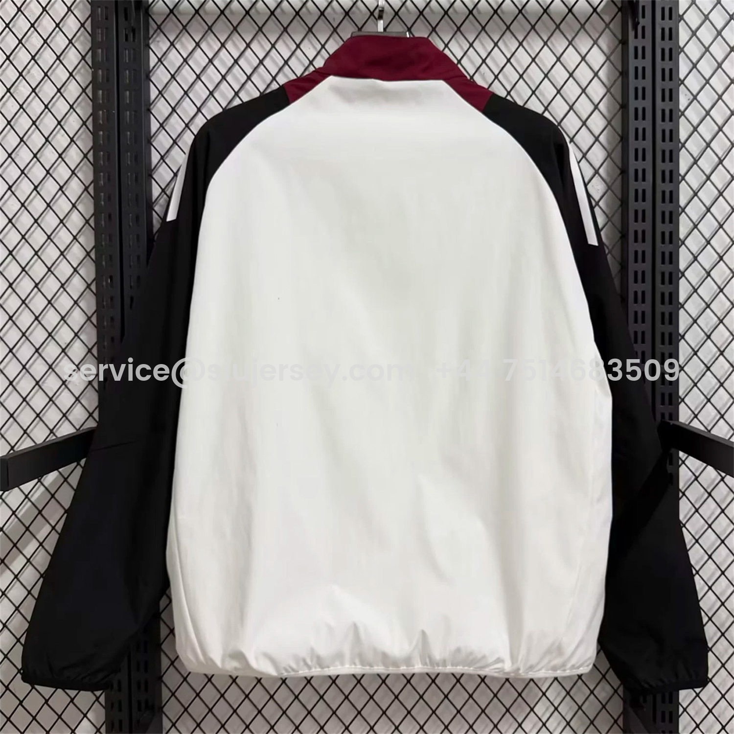 SIUjerseys-Manchester United 25-26 Training Windbreaker Jacket - White With Black