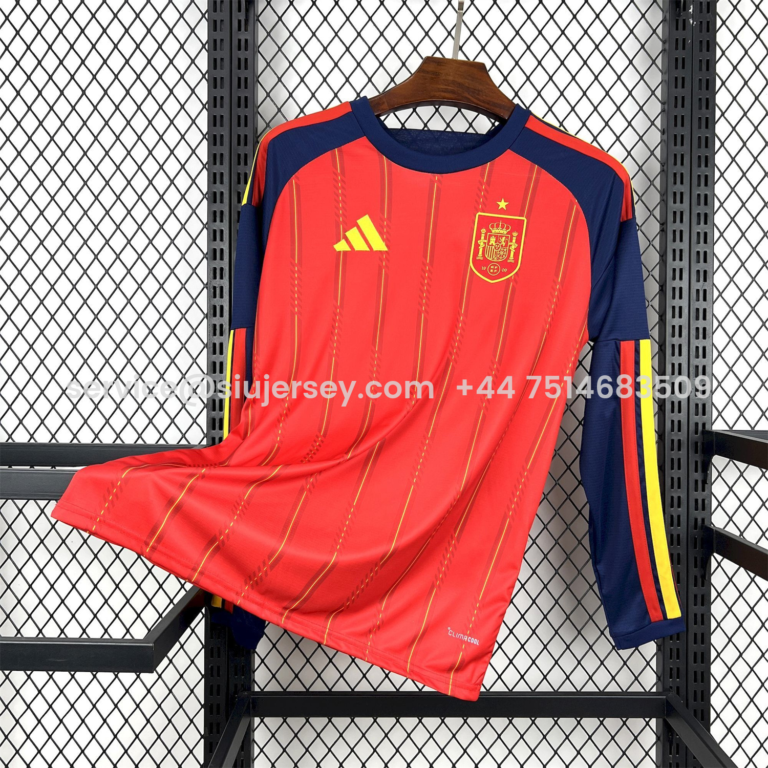 SIUjerseys-Spain 2026 Home Red Long Sleeves Jersey - Fans Version