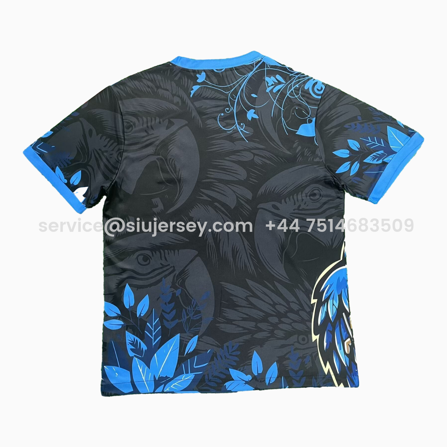 SIUjerseys-Brazil 25-26 Serious Blue Parrot Black Jersey - Fans Version