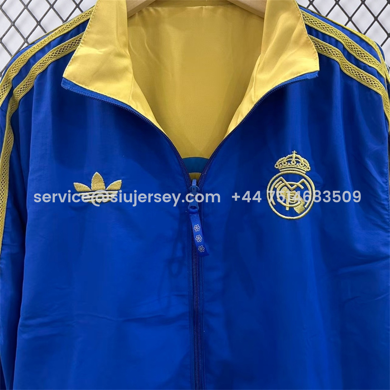 SIUjerseys-Real Madrid 25-26 Cultural Story Chinese Lucky Double Sided Windbreaker Jacket - Blue