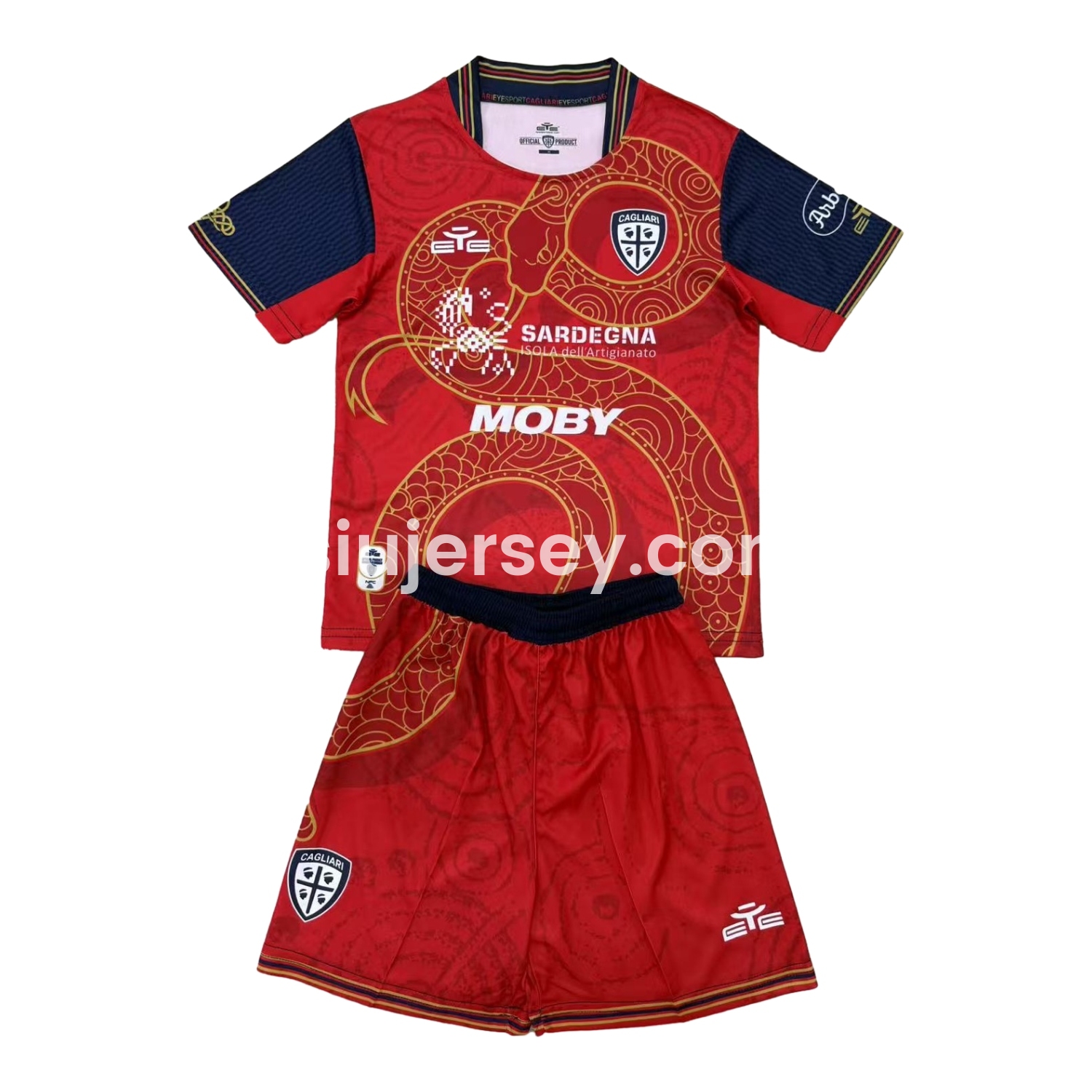 SIUjerseys-Cagliari Calcio 24-25 Year of the Snake Special Men's Adult Jersey Set - Fans Version