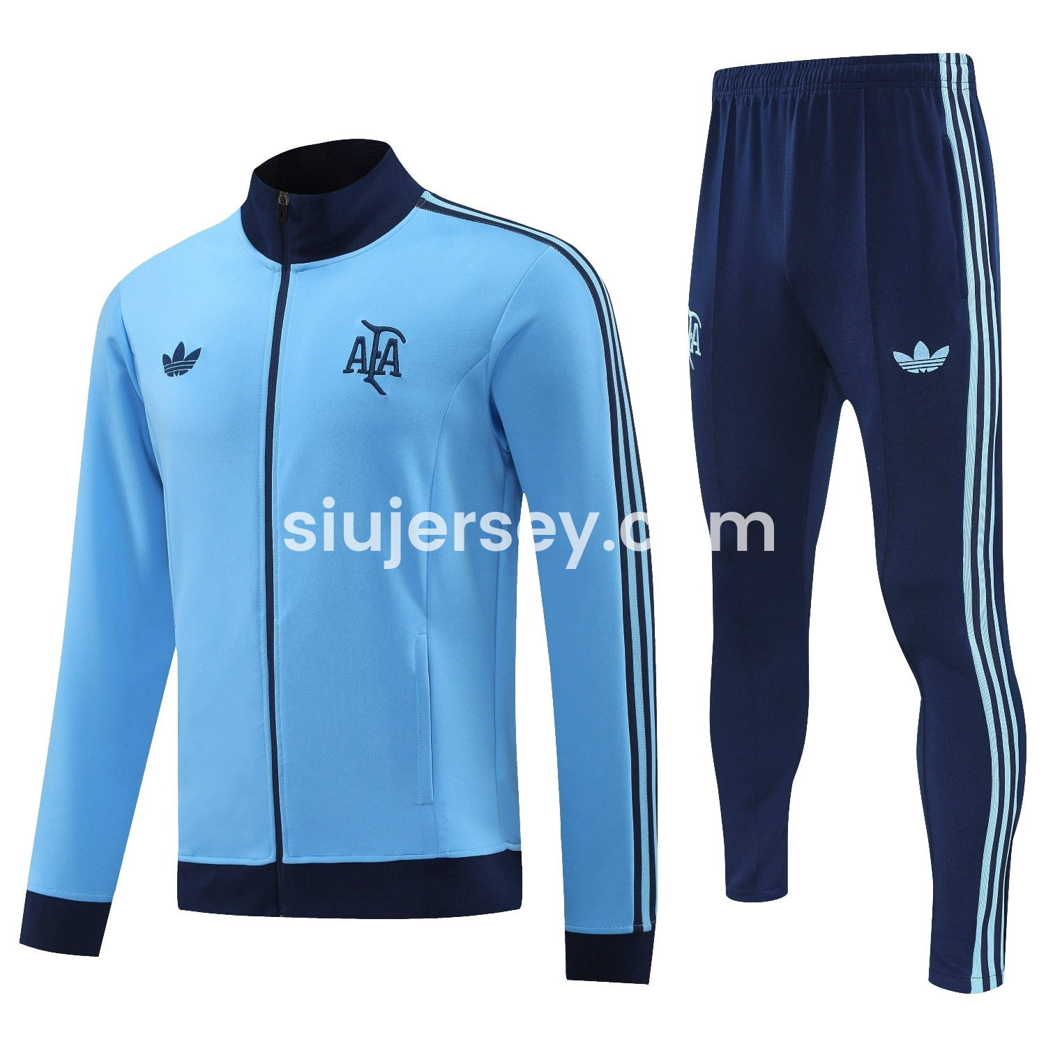 SIUjerseys-Argentina 24-25 Throwback Jacket Training Tracksuit - Blue Jackets & Deep Blue Pants