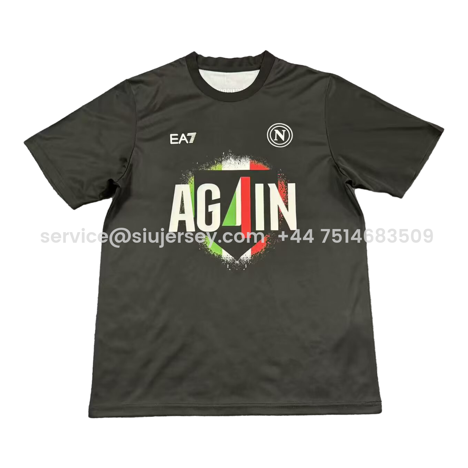 SIUjerseys-Napoli 2025 Serie A Champions Commemorative Black T-Shirt