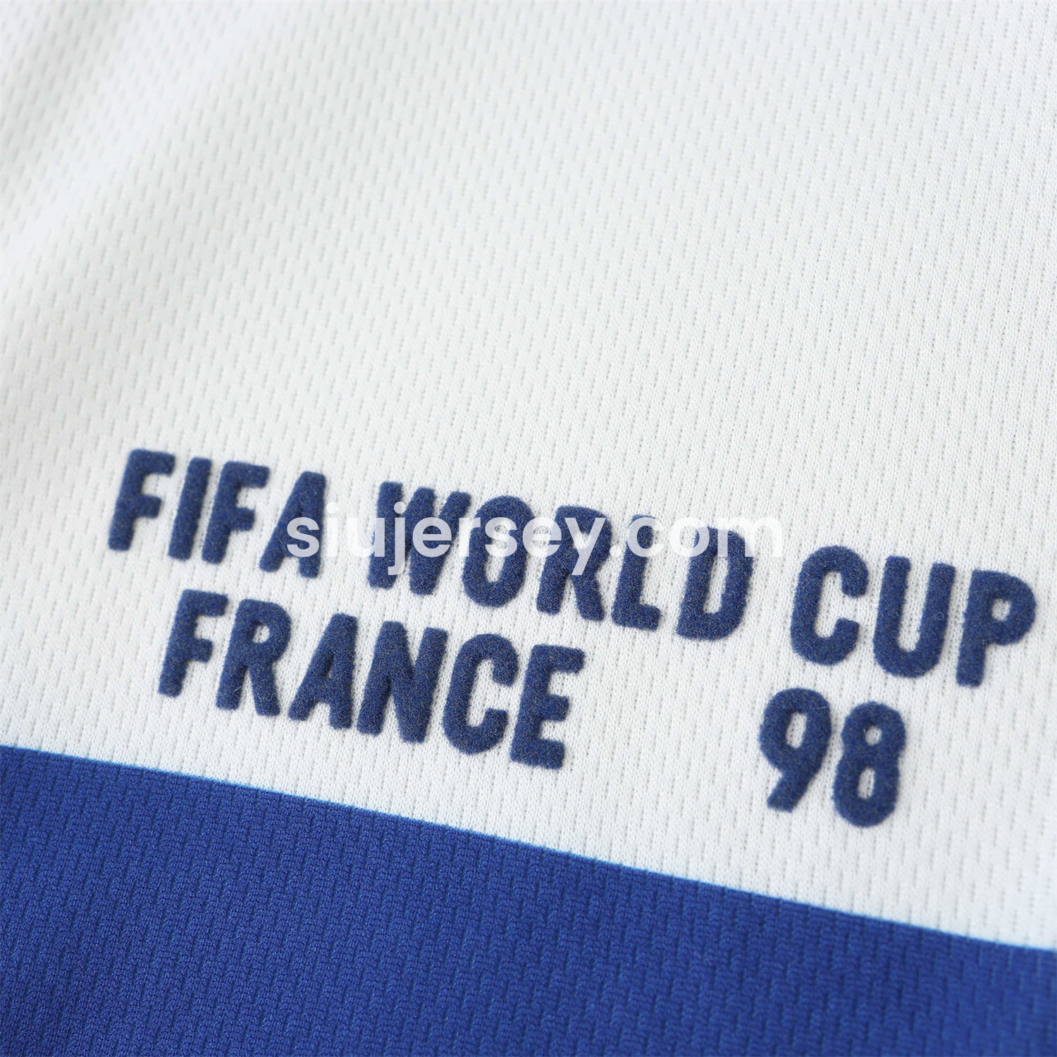 SIUjerseys-Retro France 1998 Away Long Sleeves Jersey (with 1998 World Cup mark on right chest)