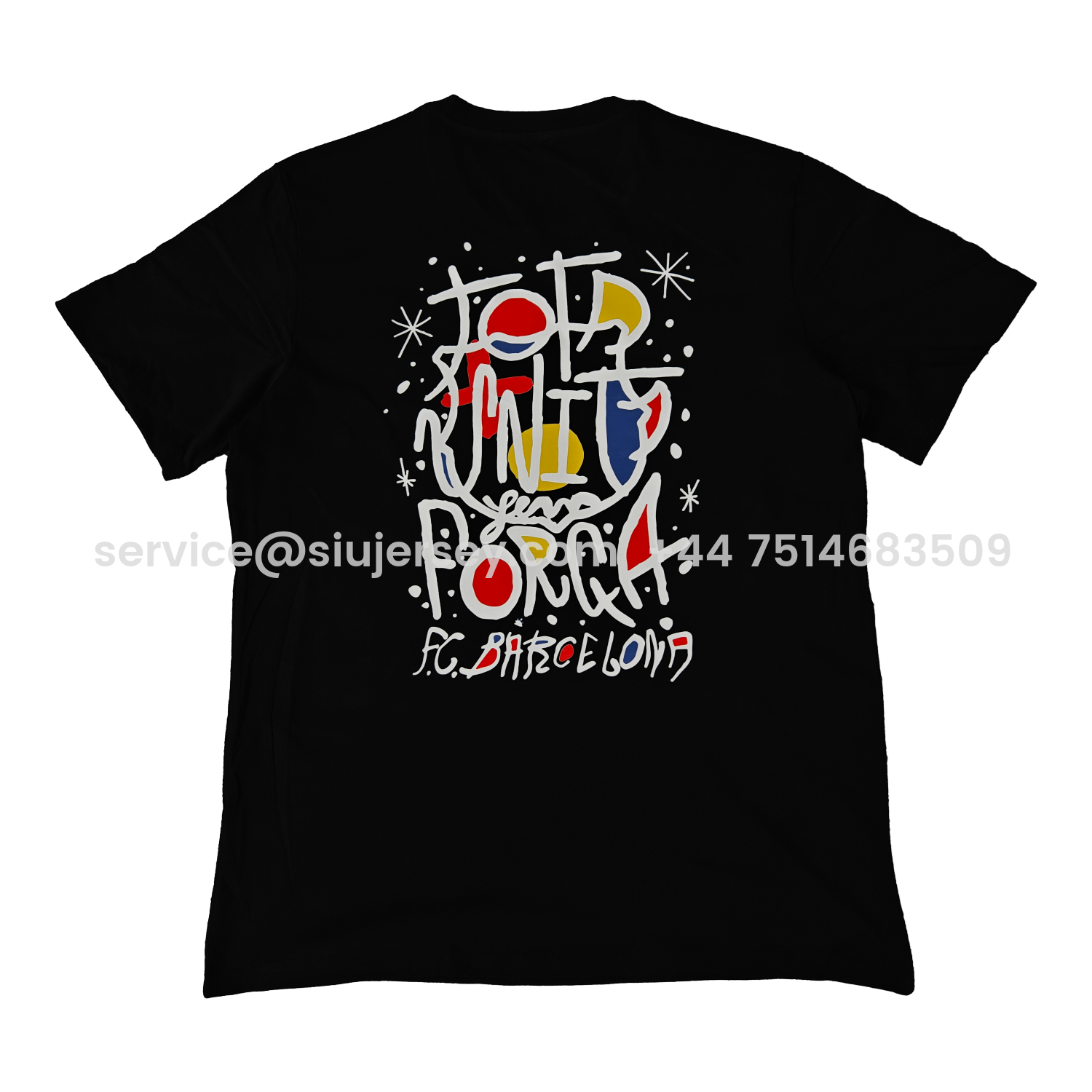SIUjerseys-Barcelona Tots Units Fem Força Full-Color Drawing Of The Shield T-shirt【Black】