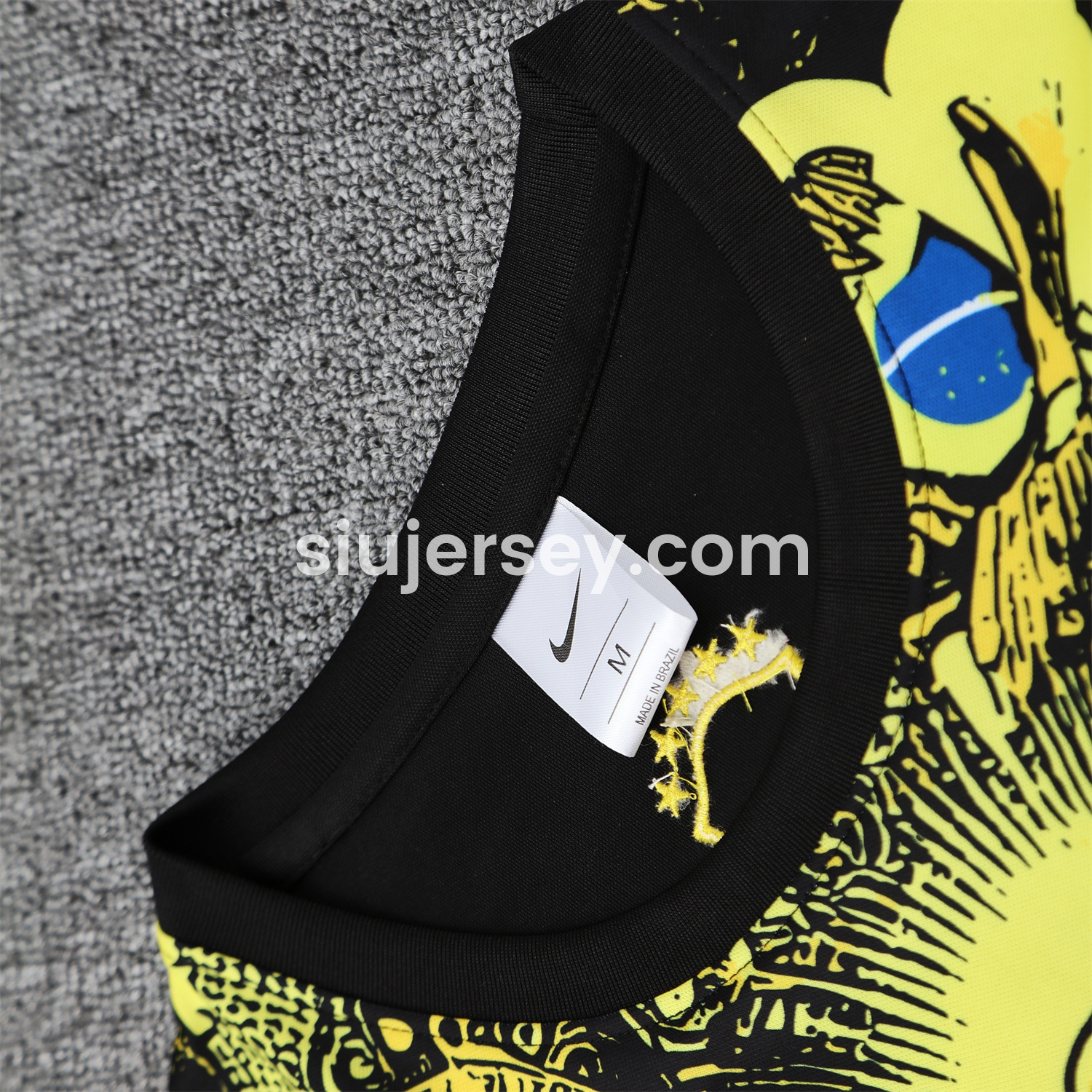 SIUjerseys-Brazil 25-26 Yellow Jesus Statue Vest Training Set - Yellow Vest & Black Shorts