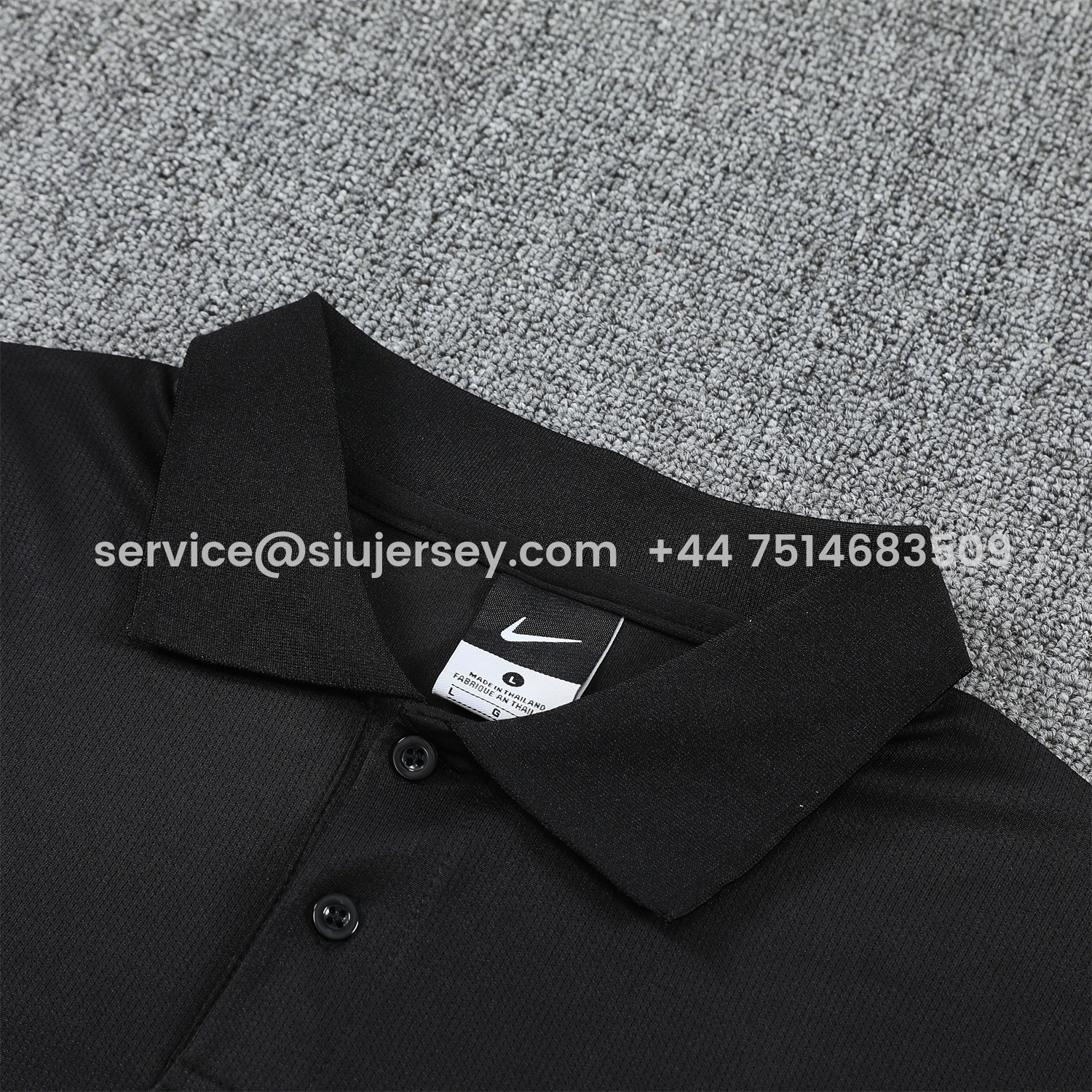 SIUjerseys-Paris Saint-Germain PSG 25-26 POLO Short-Sleeve Training Set - Black Top and Pants