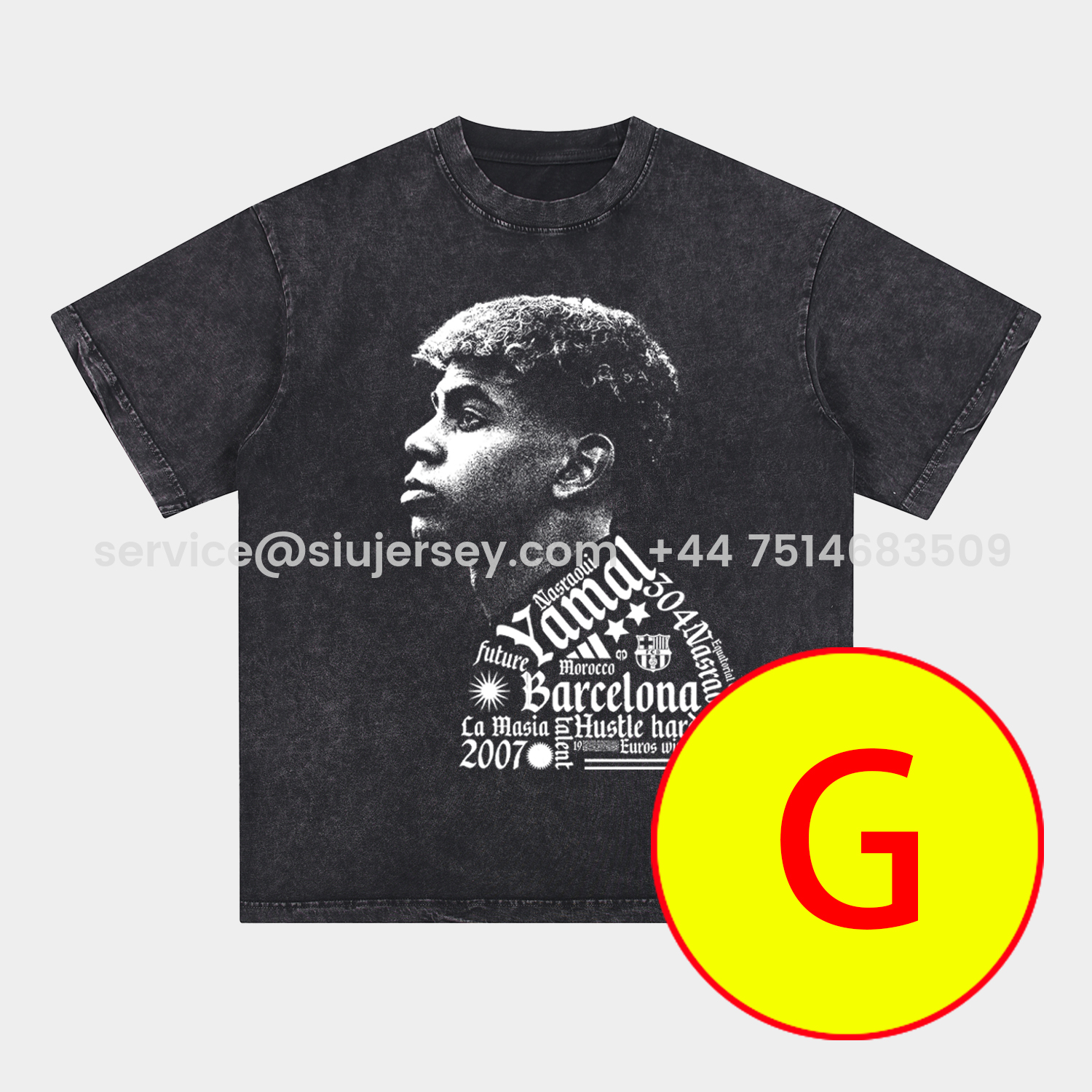 SIUjerseys-LAMINE YAMAL - Barcelona No. 10 Legend Continues 2025 Oversized Washed T-Shirt