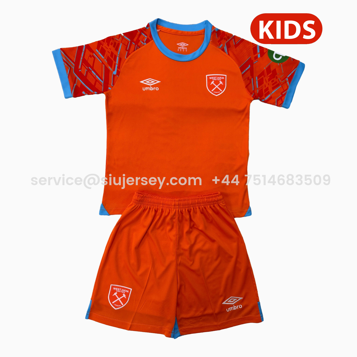 SIUjerseys-West Ham United 25-26 Orange Goalkeeper Kids Kit