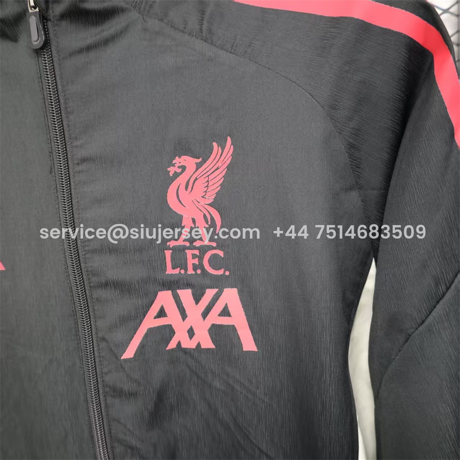 SIUjerseys-Liver.pool 25-26 Black Windbreaker Jacket - Deep Green