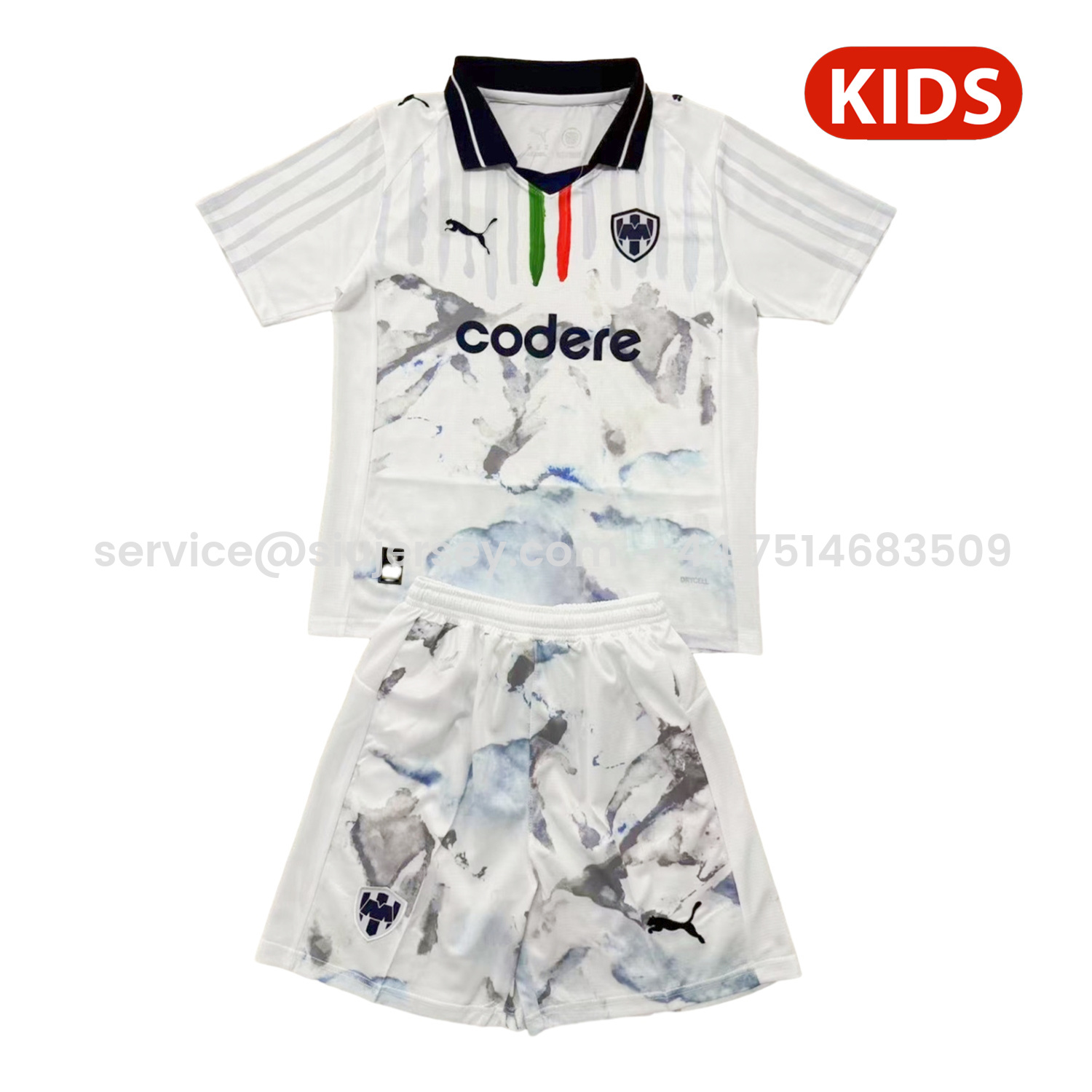 SIUjerseys-Rayados Monterrey 25-26 Club World Cup Away White Kids Kit