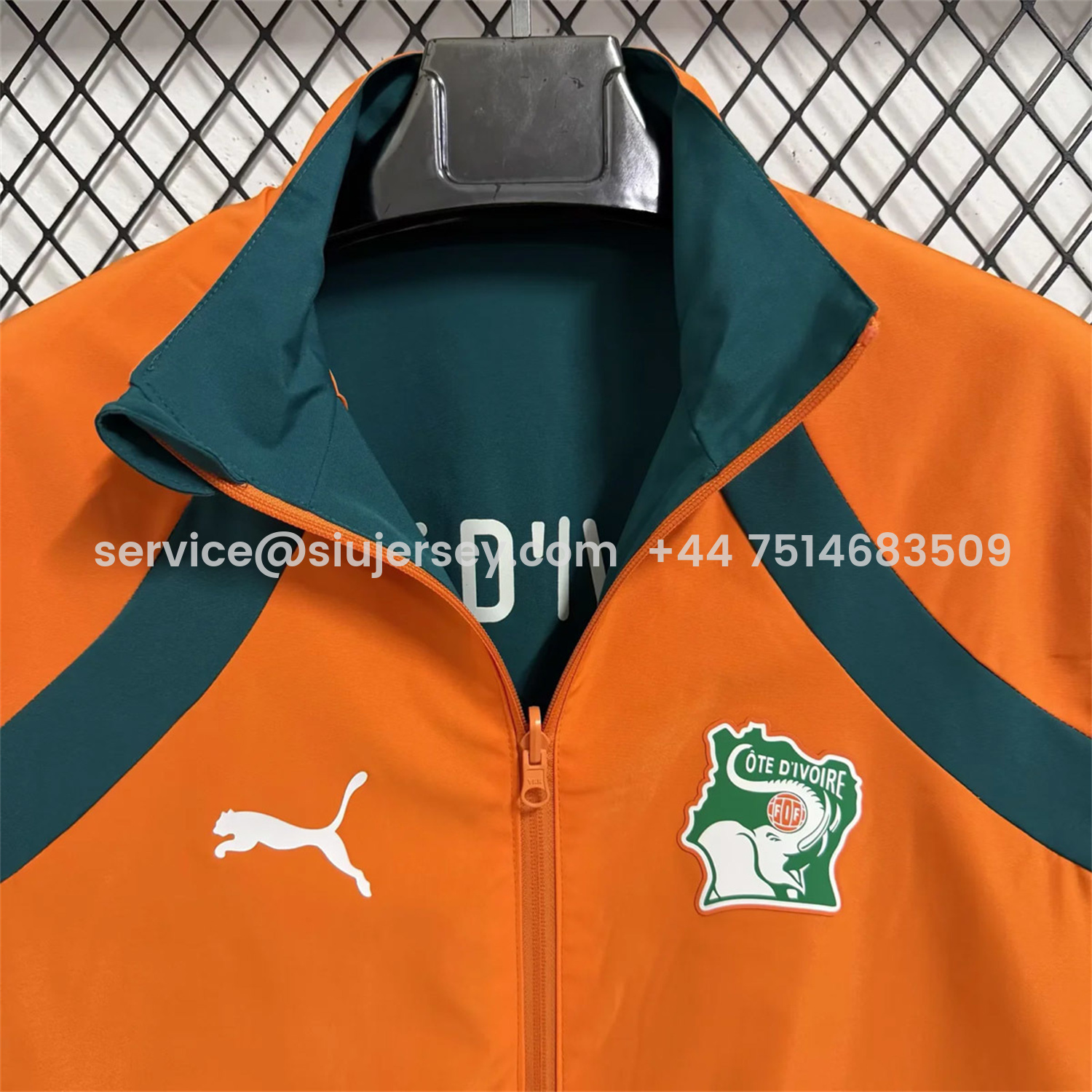 SIUjerseys-Ivory Coast 2026 Pre-Match Double Sided Reversible Windbreaker - Orange