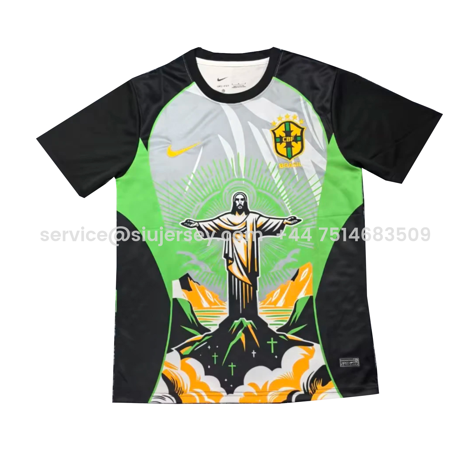 SIUjerseys-Brazil 25-26 Jesus Green And Black Jersey - Fans Version
