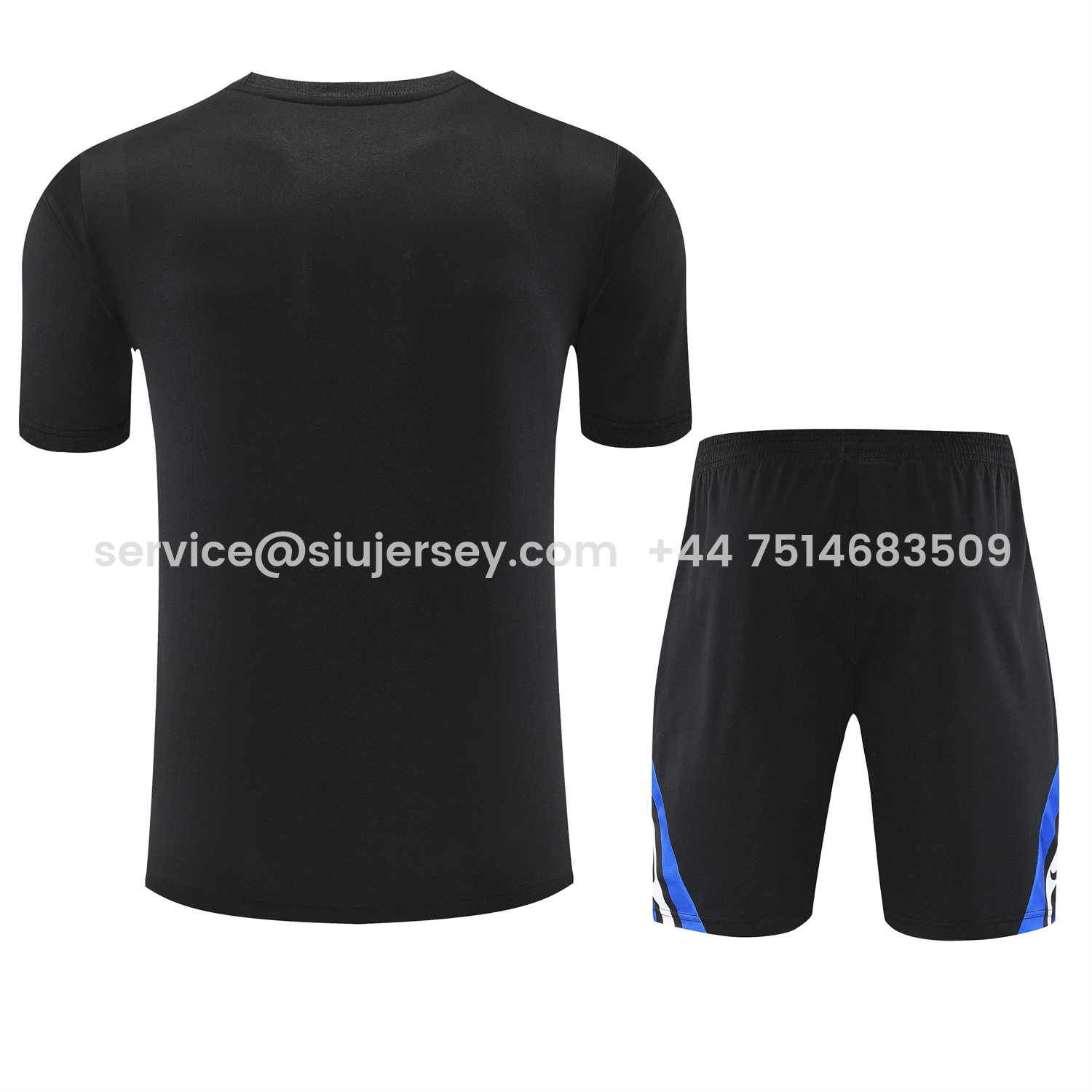 SIUjerseys-Inter Milan 25-26 Short-Sleeve Training Set - Black Top & Black Shorts