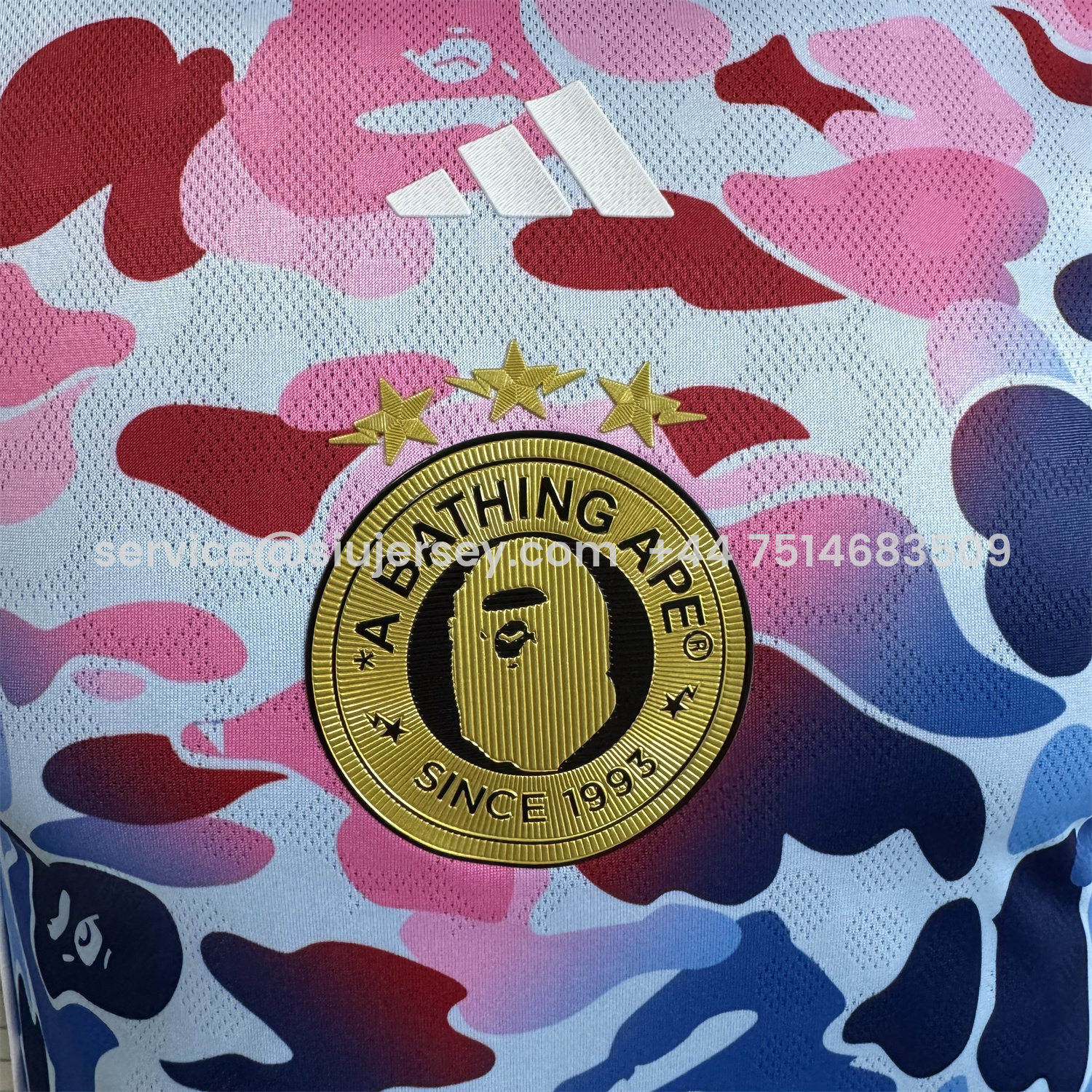 SIUjerseys-Adidas x A Bathing Ape Pink And Blue Camouflage Special Jersey - Player Version