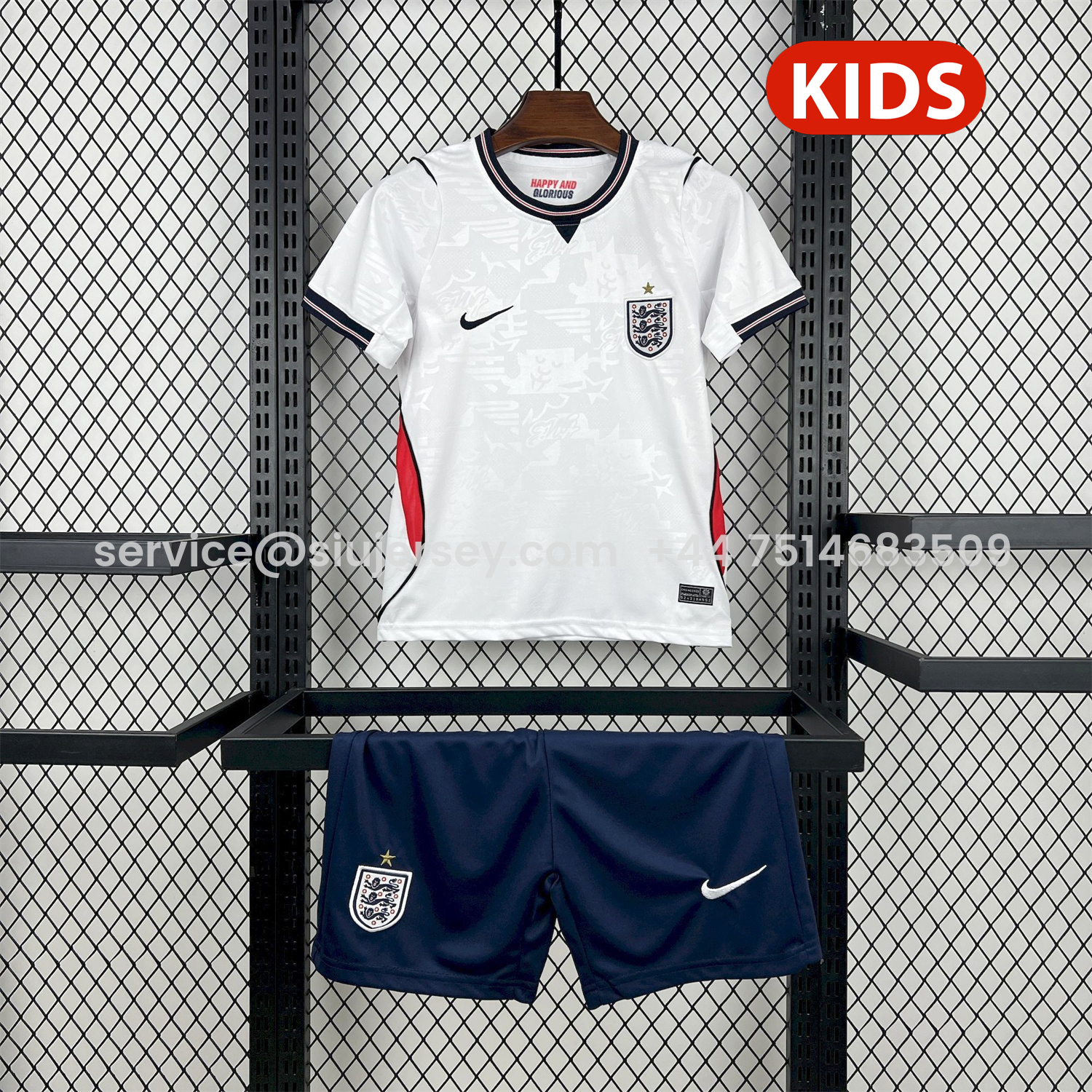 SIUjerseys-England 2026 Home White Kids Kit