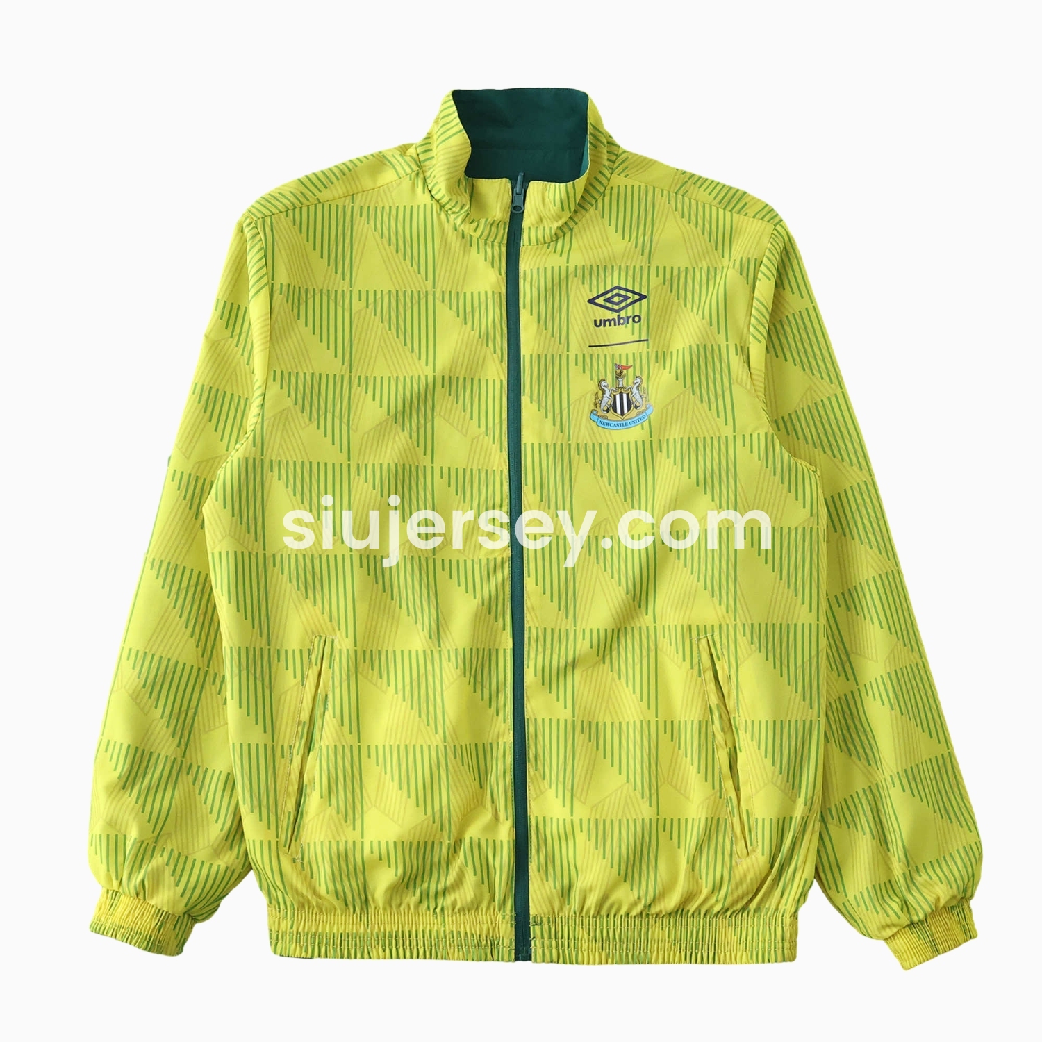 SIUjerseys-Newcastle United 24-25 Retro Style Double Sided Reversible Windbreaker - Green & Yellow