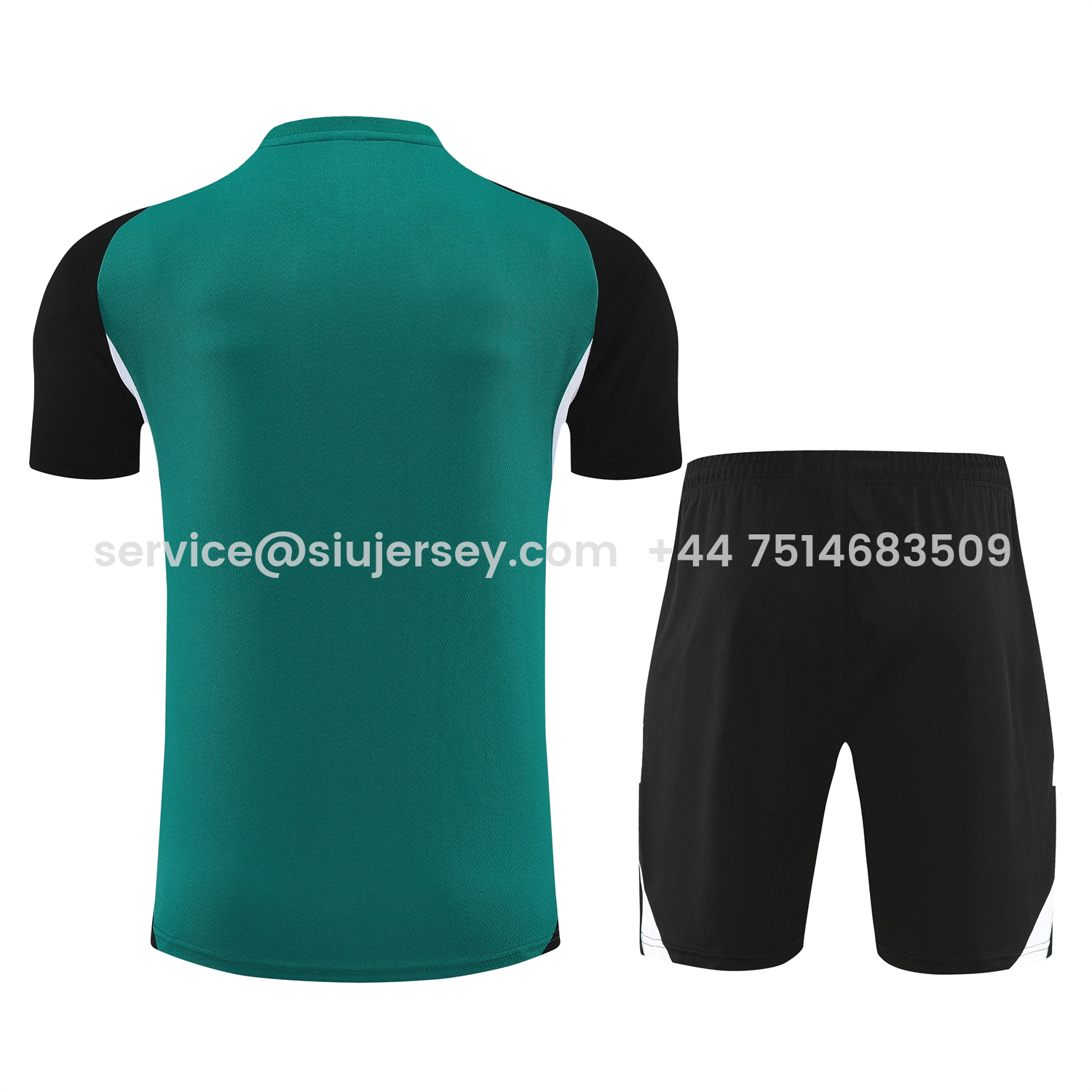 SIUjerseys-Liver.pool 25-26 Short-Sleeve Training Set - Green With Black Top & Black Shorts