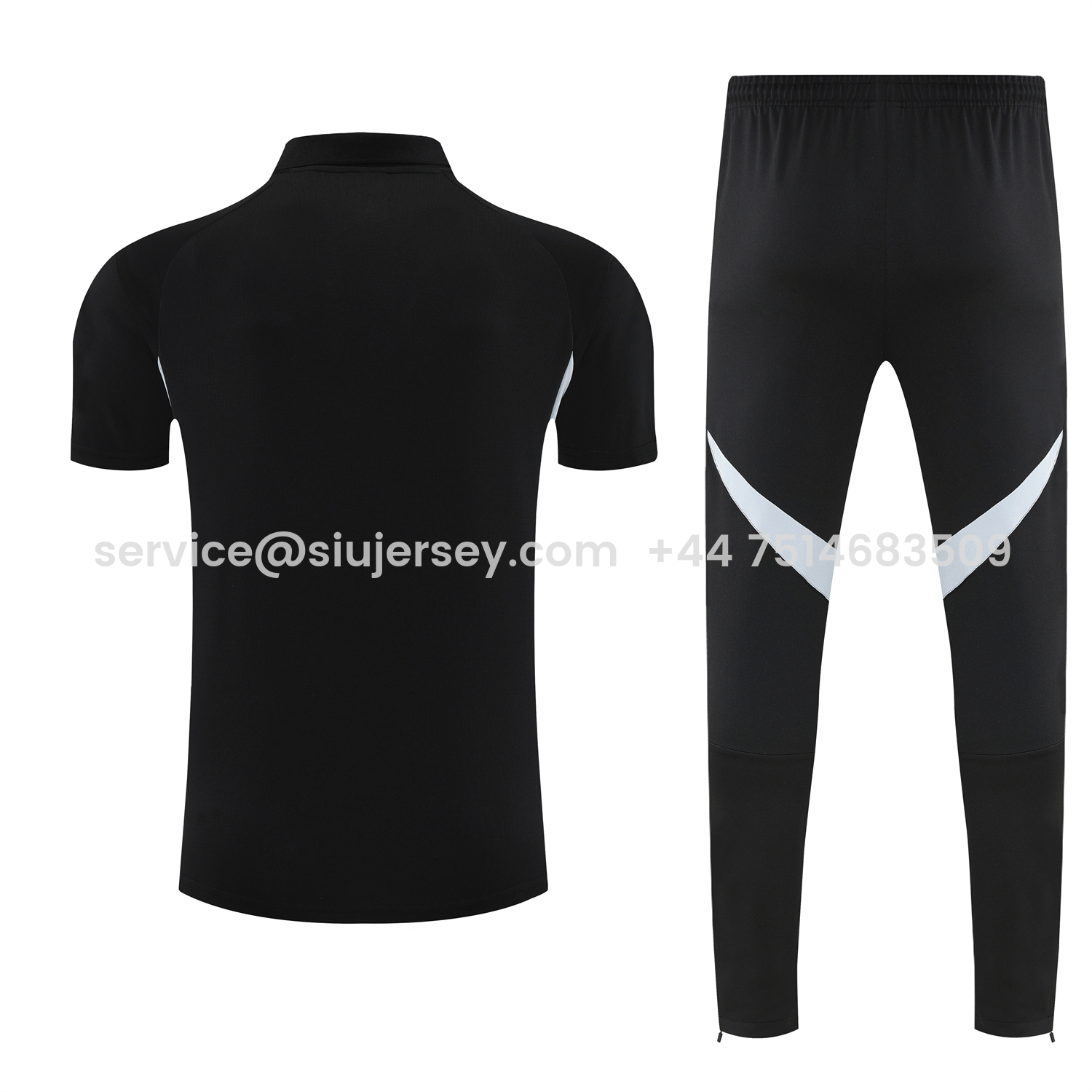 SIUjerseys-Argentina 2026 POLO Short-Sleeve Training Set - Black Top & Black Shorts