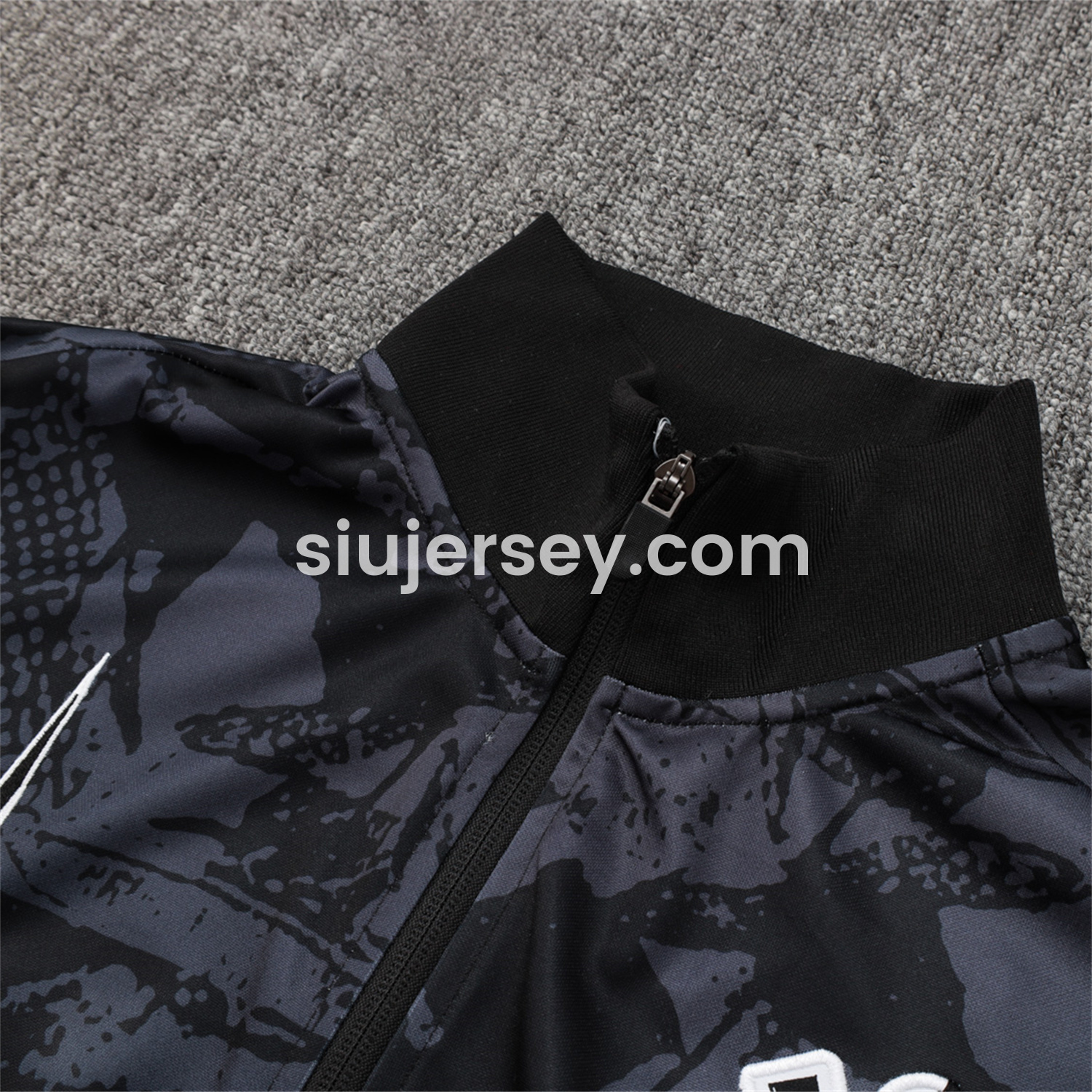 SIUjerseys-Corinthians 25-26 Jacket Training Tracksuit - Black and Gray Pattern Jackets & Black Pants