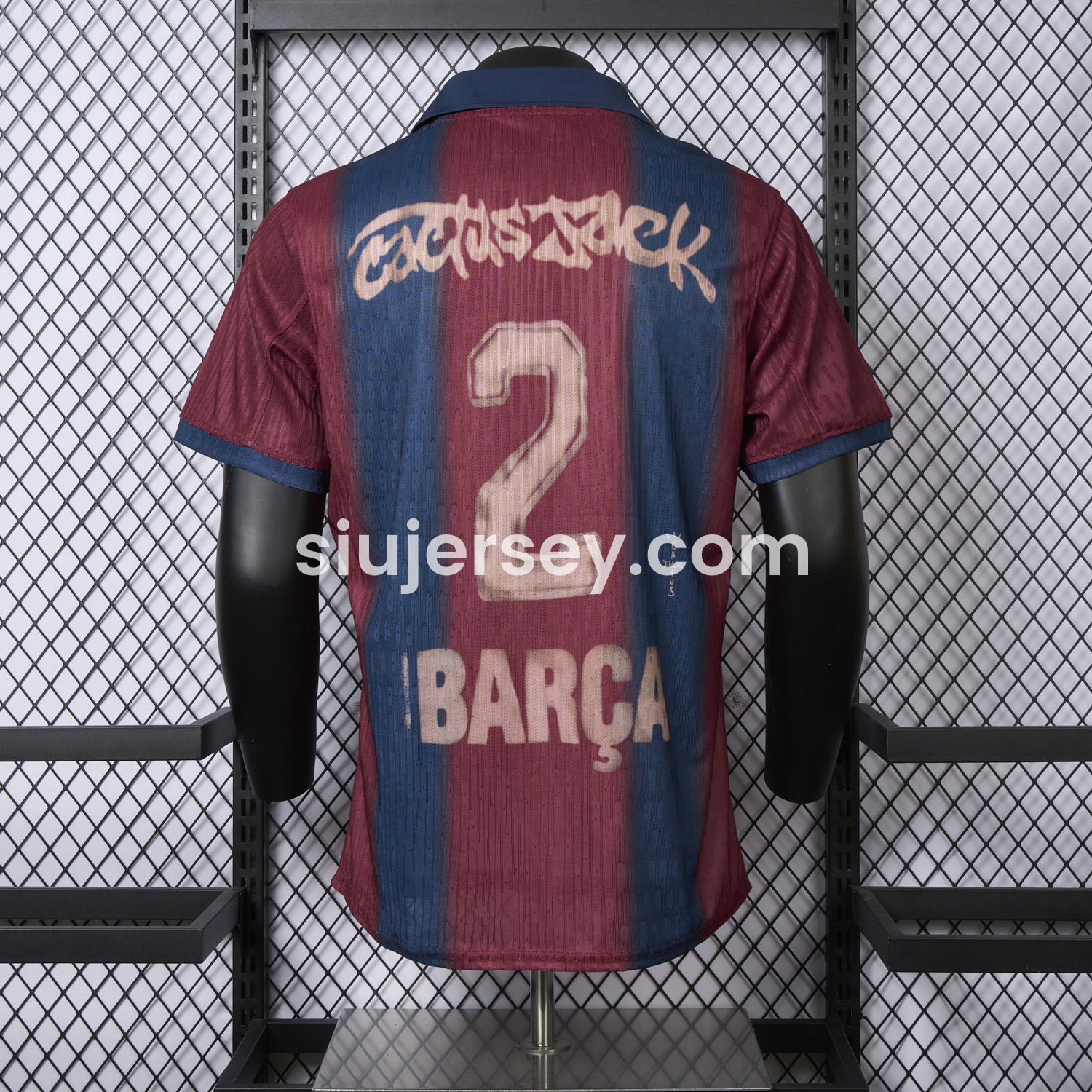 SIUjerseys-Barcelona x Travis Scott 2000-01 Home Retro Style Skeleton Jersey - Player Version