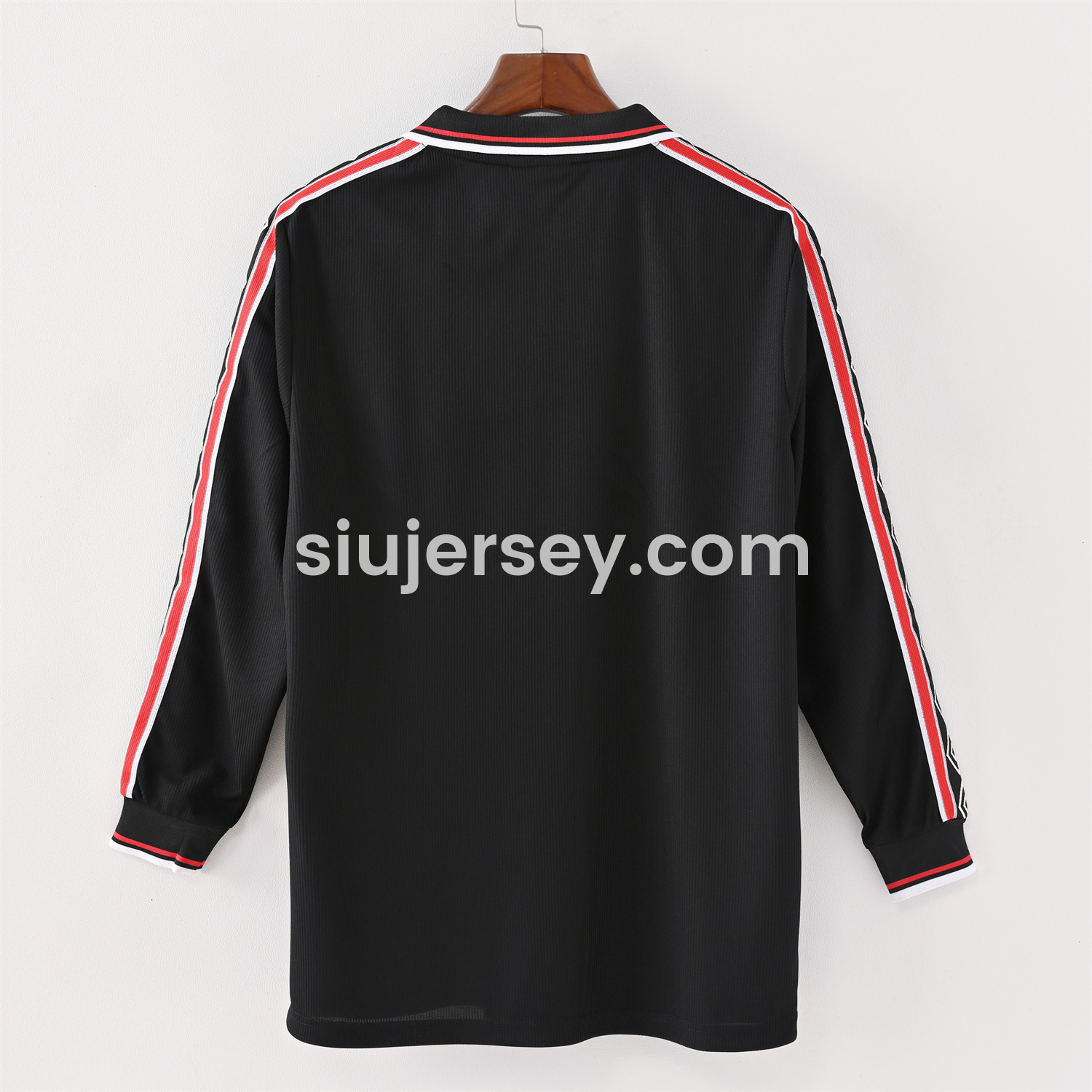 SIUjerseys-Retro Manchester United 1998-99 Black Long Sleeves Jersey