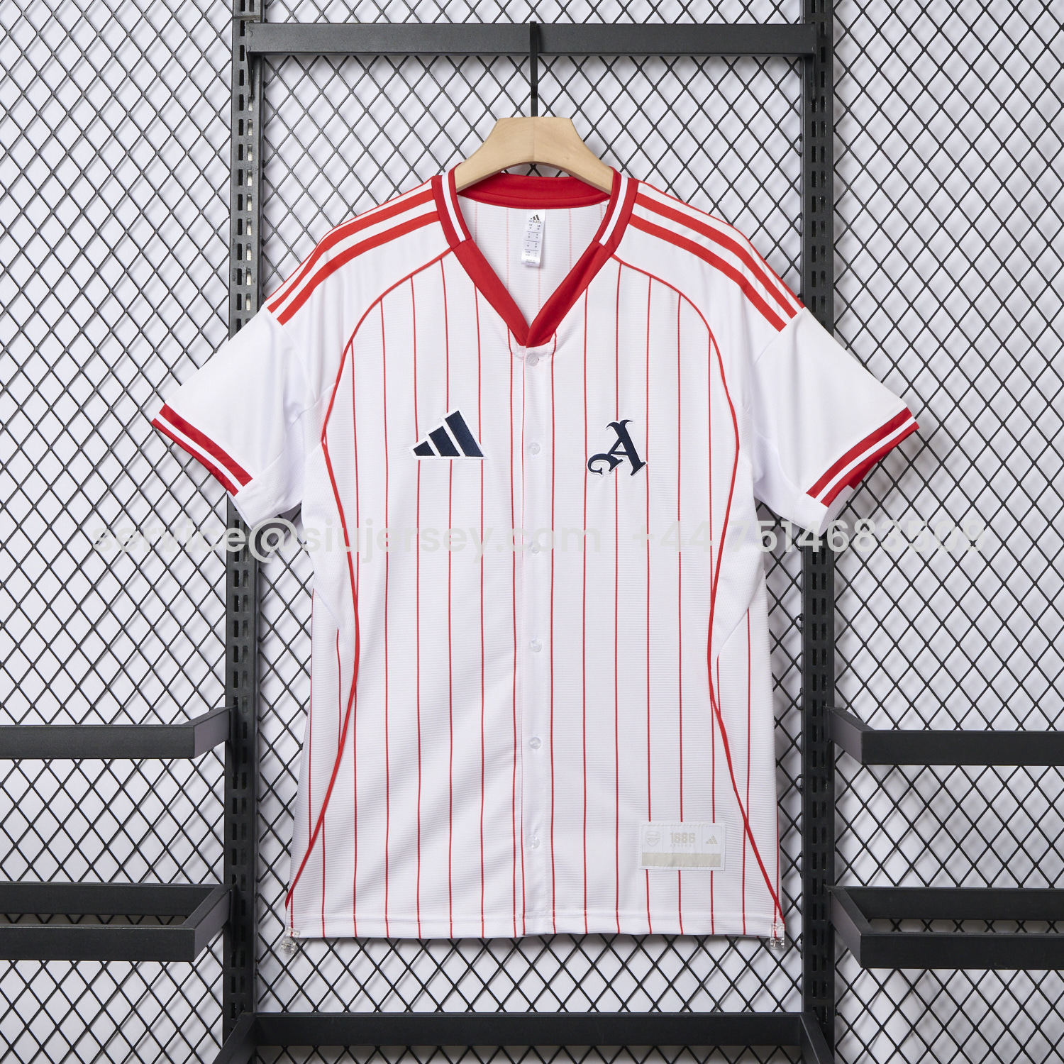 SIUjerseys-Arsenal 25-26 White Baseball Jersey with Red Stripes