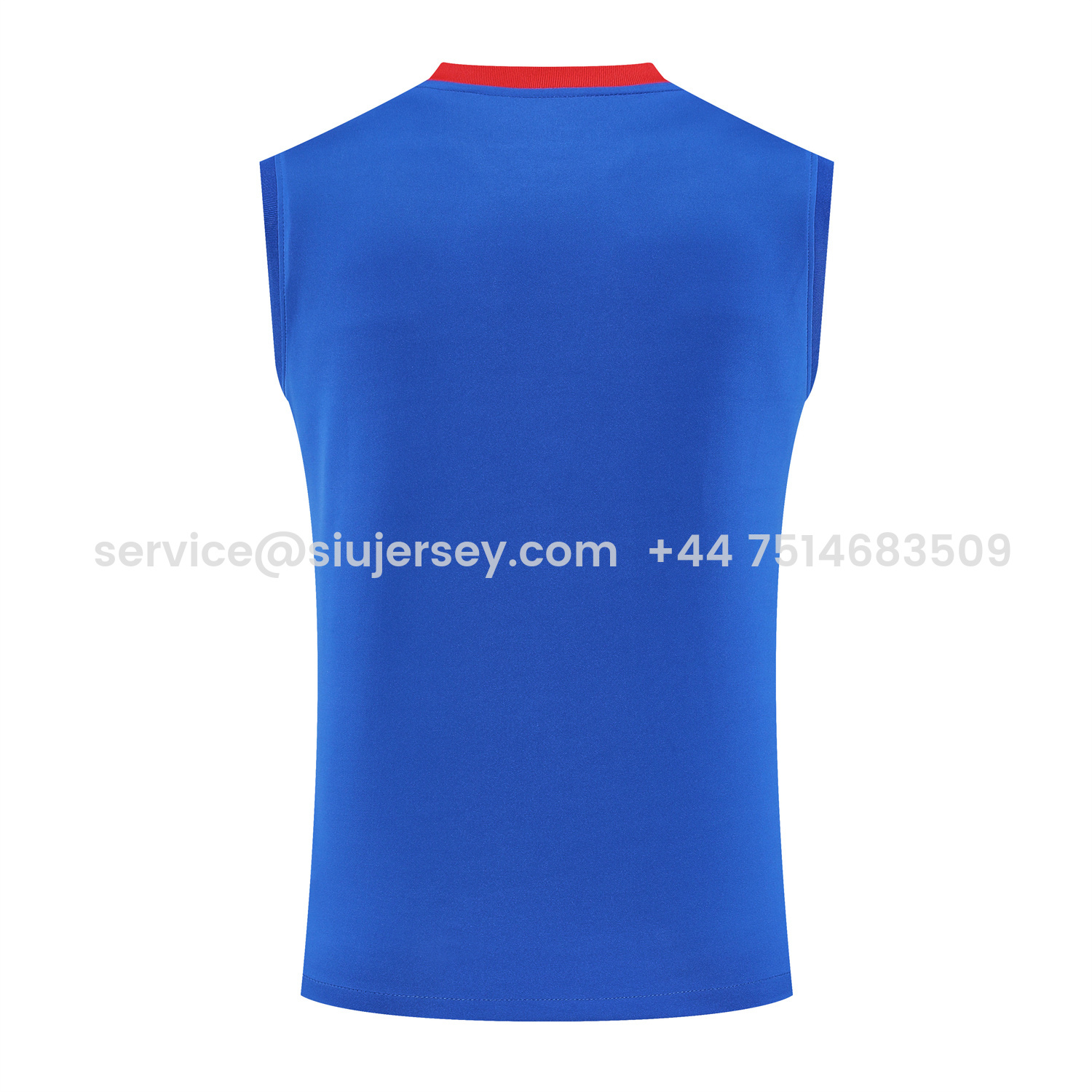 SIUjerseys-Paris Saint-Germain PSG 25-26 Vest Training Set - Red And Blue Lines Vest & Blue Shorts
