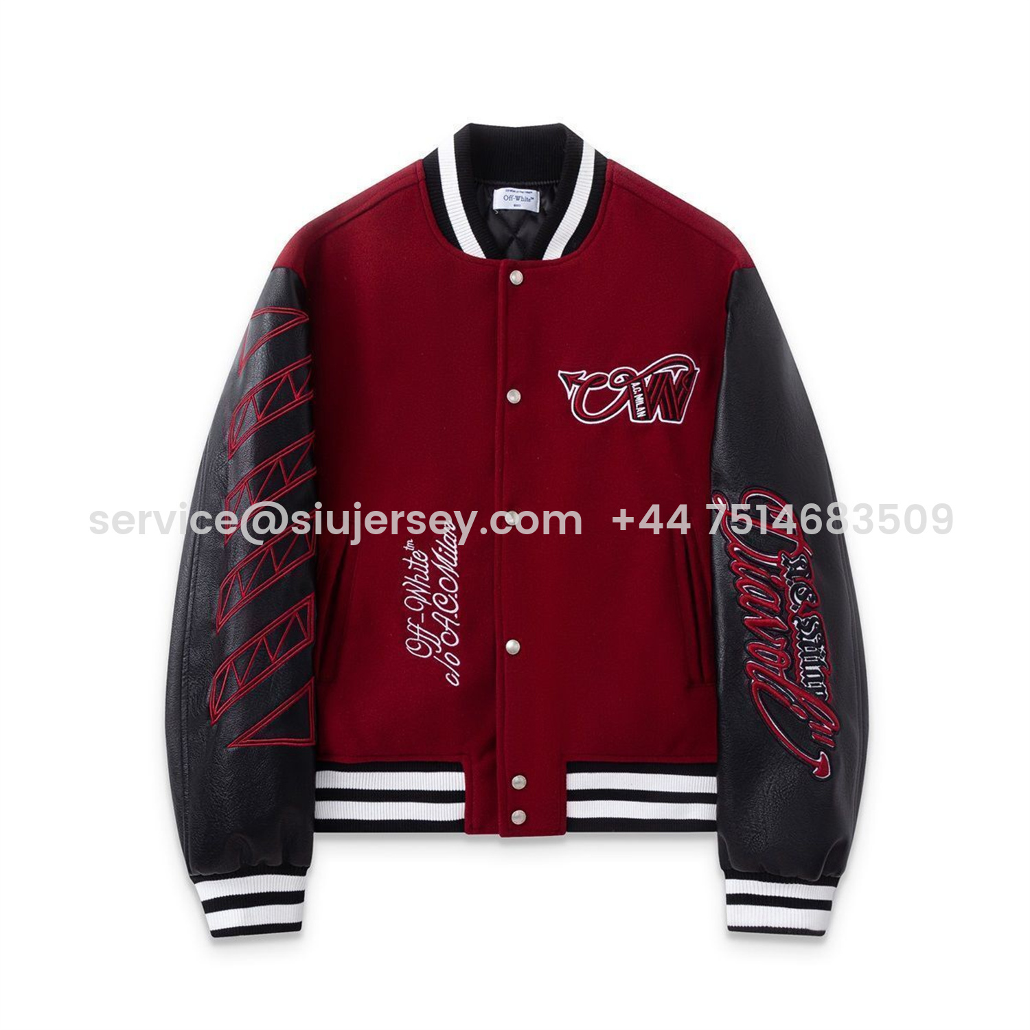 SIUjerseys-AC Milan 25-26 Off-White Warm Windbreaker Jacket - Wine Red And Black