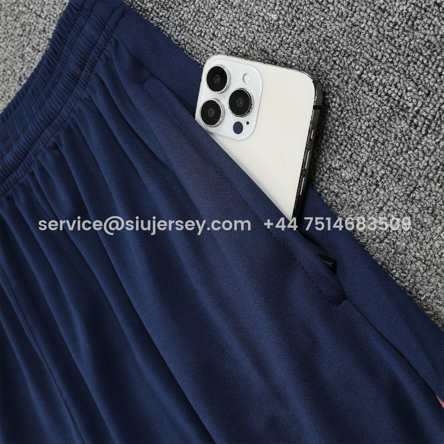 SIUjerseys-Barcelona 25-26 Short-Sleeve Training Set - Cream Top & Deep Blue Shorts