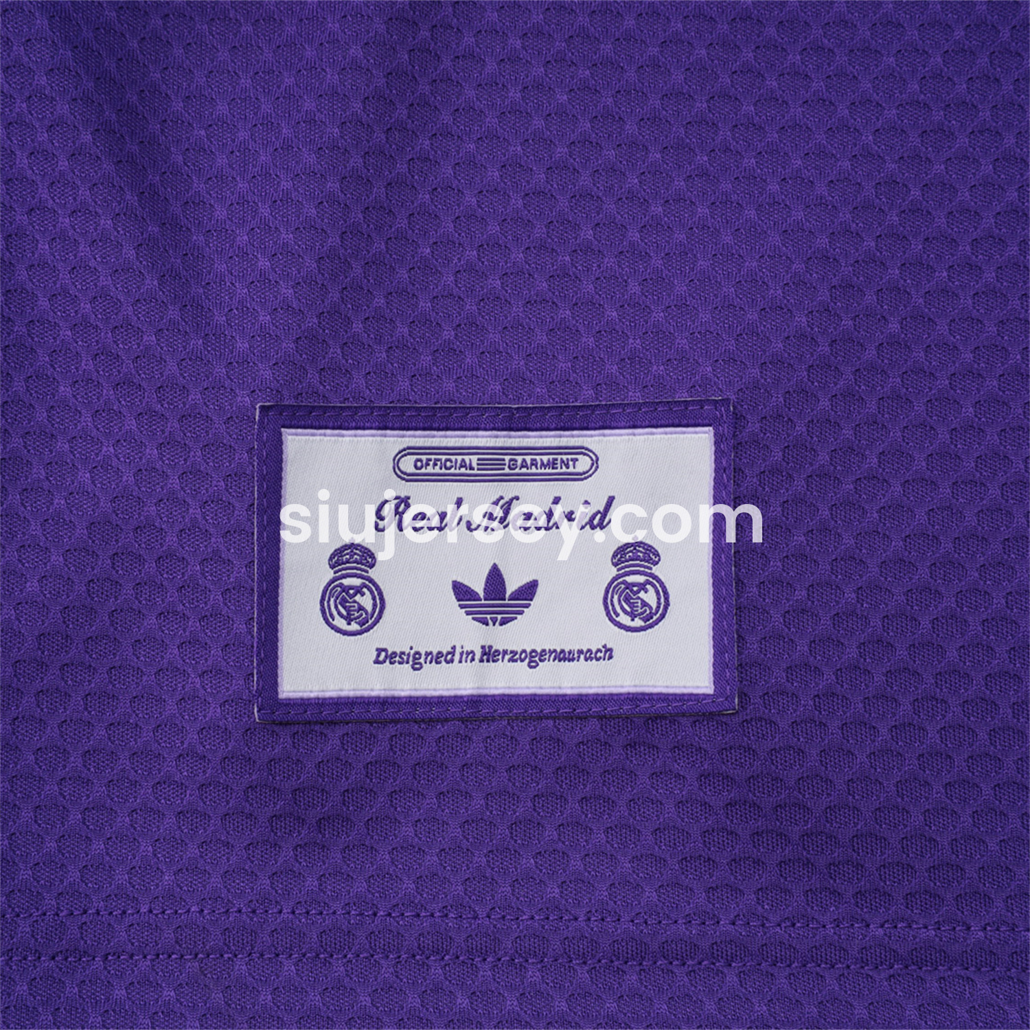 SIUjerseys-Real Madrid 25-26 Throwback Trefoil Short-Sleeve Training Set - Purple