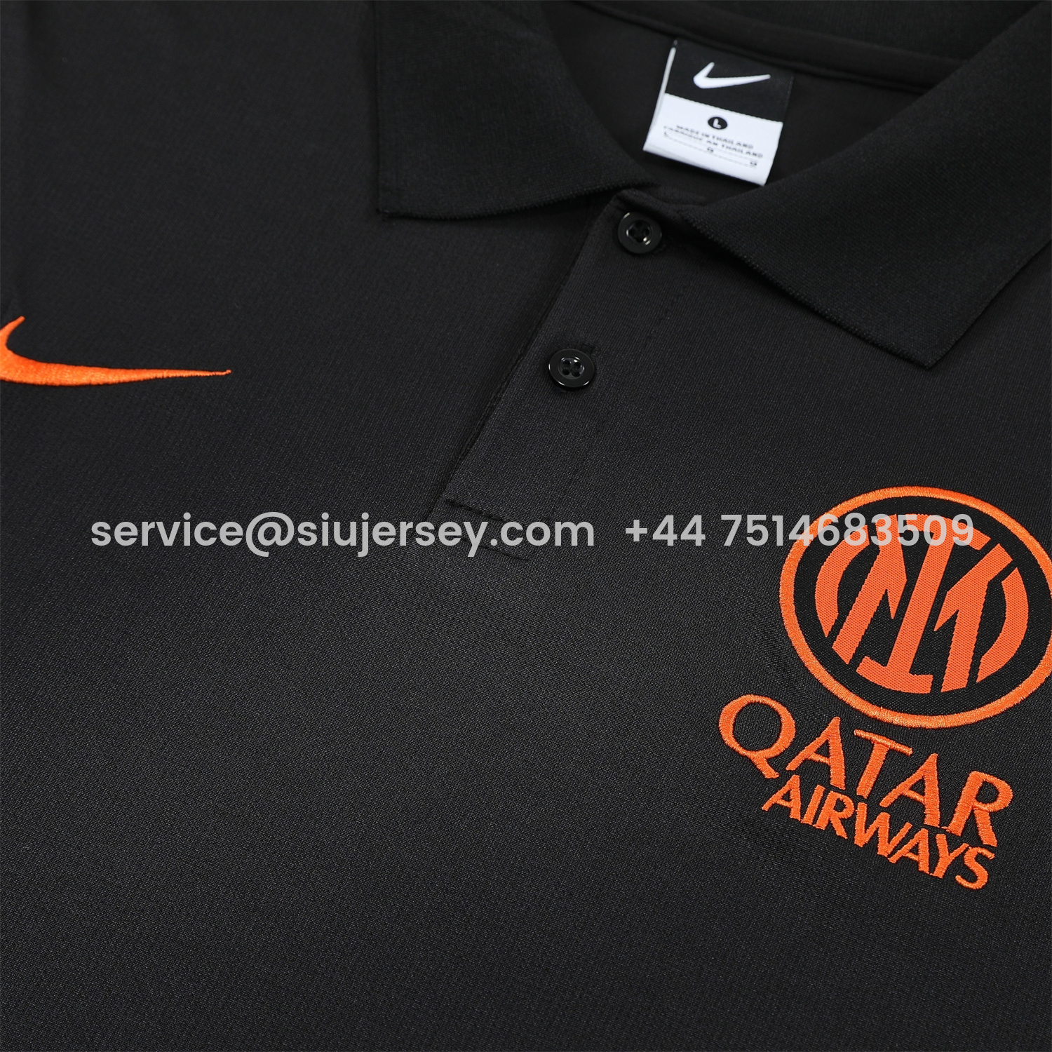 SIUjerseys-Inter Milan 25-26 POLO Short-Sleeve Training Set - Black Top and Black Pants