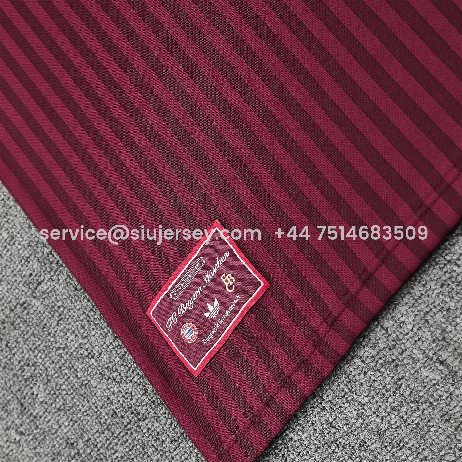 SIUjerseys-Bayern Munich 25-26 Short-Sleeve Training Set - Wine Red Lines Top & Wine Red Lines Shorts