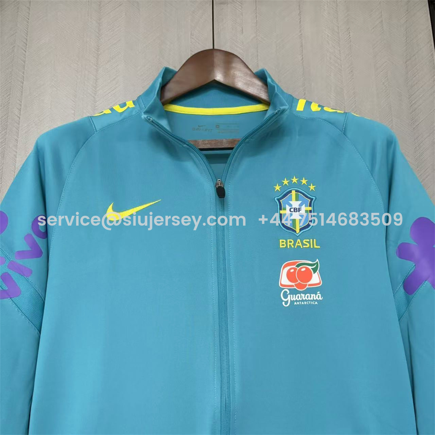 SIUjerseys-Retro Brazil 2022 Pre-Match Cyan Unsponsored Windbreaker