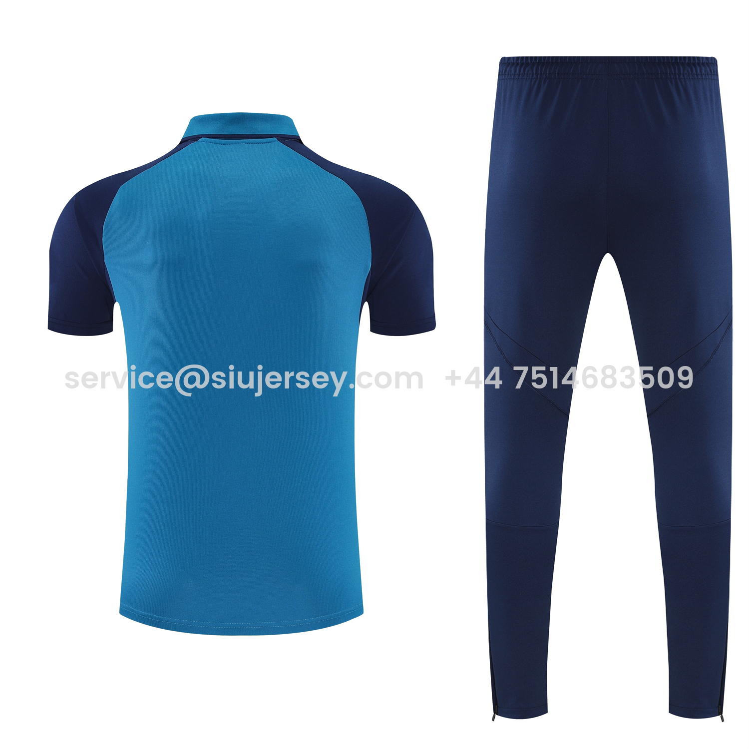 SIUjerseys-Arsenal 25-26 POLO Short-Sleeve Training Set - Royal Blue Top and Deep Blue Pants