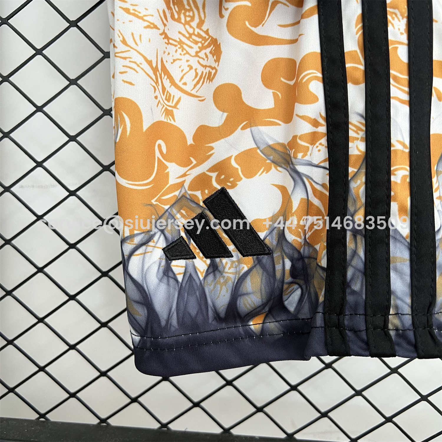 SIUjerseys-Real Madrid 25-26 Orange And Black Dragon Special Kids Kit