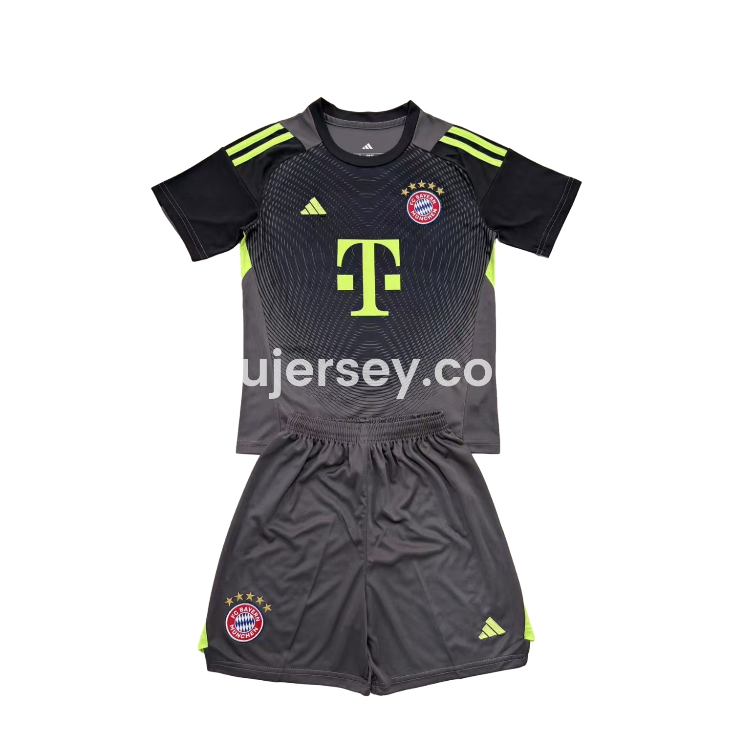 SIUjerseys-Bayern Munich 25-26 Grey Black Goalkeeper Men's Adult Jersey Set - Fans Version