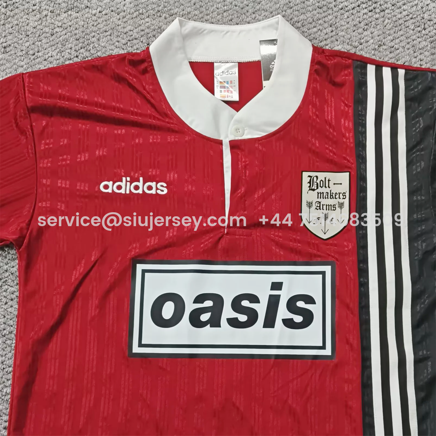 SIUjerseys-Retro Boltmakers Arms 1996 Oasis Originals Red And Black Jersey