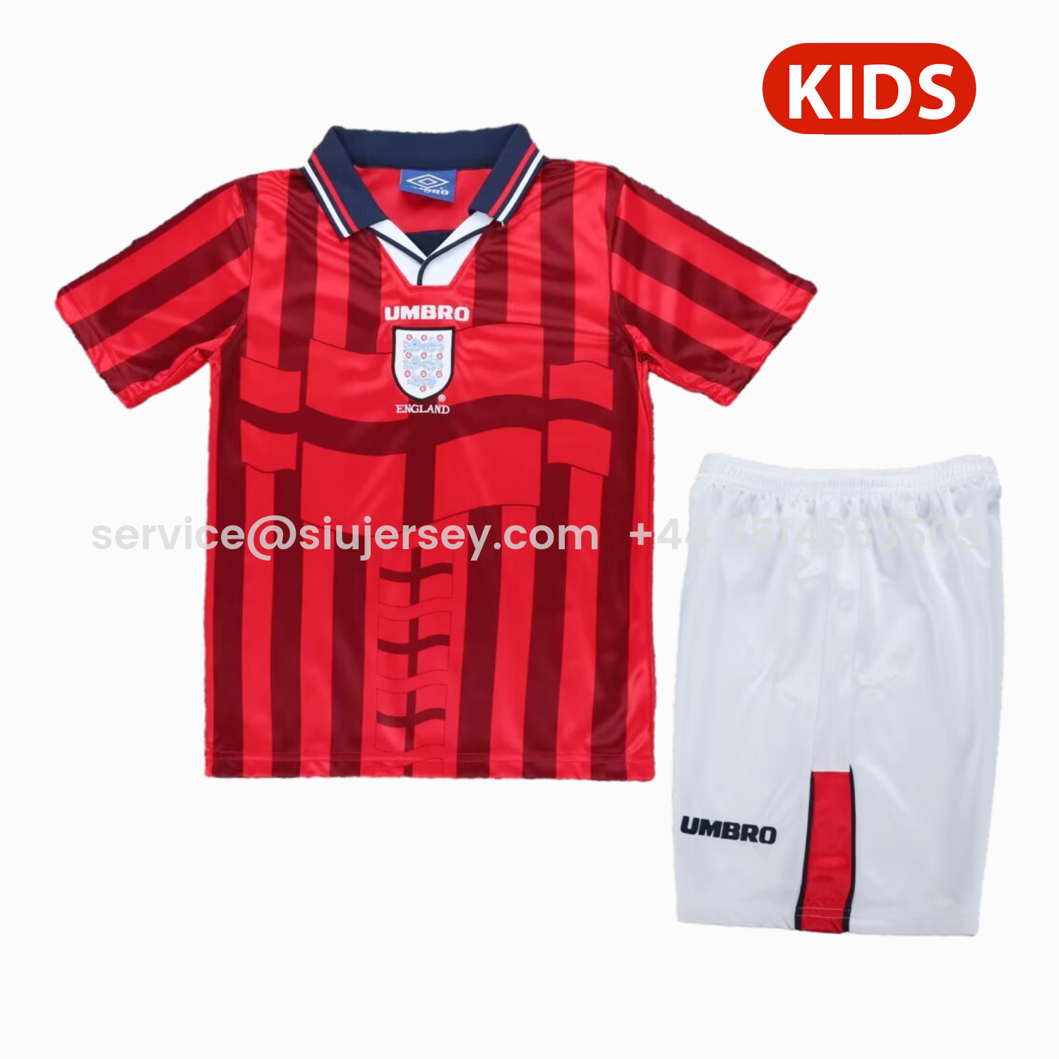 SIUjerseys-Retro England 1998 Away Kids Kit
