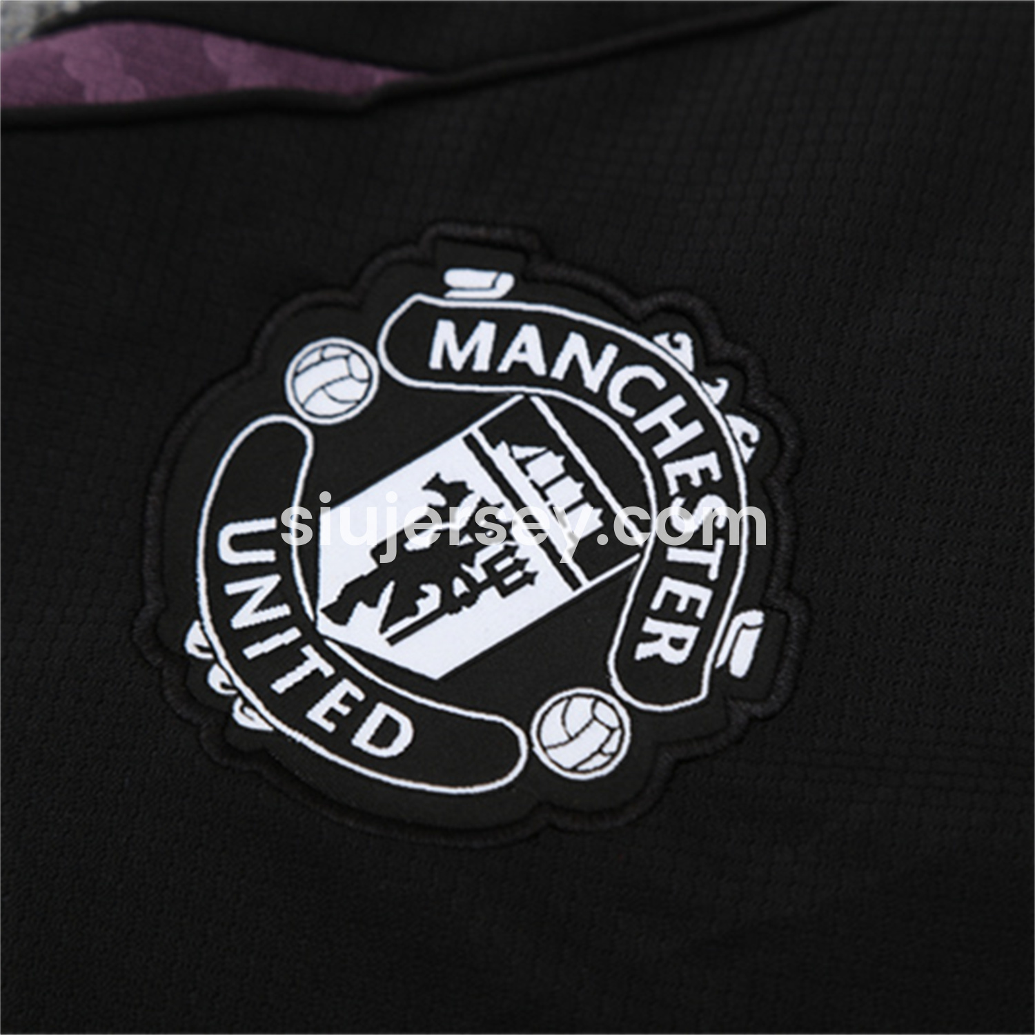 SIUjerseys-Manchester United 25-26 Kids Short-Sleeve Training Set - Purple Top & Black shorts