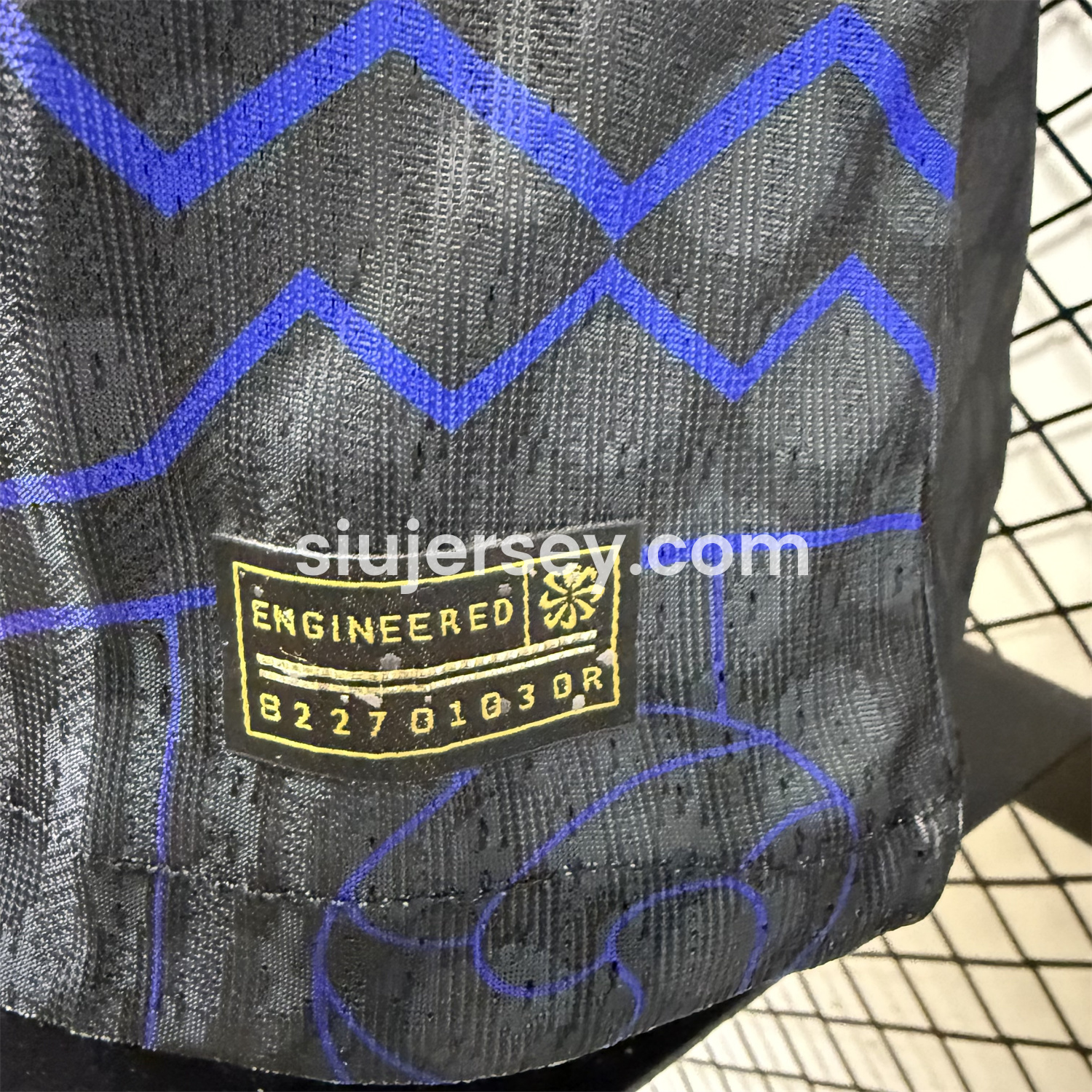 SIUjerseys-Barcelona 25-26 Fluorescent Team Logo Lines Black Jersey - Player Version