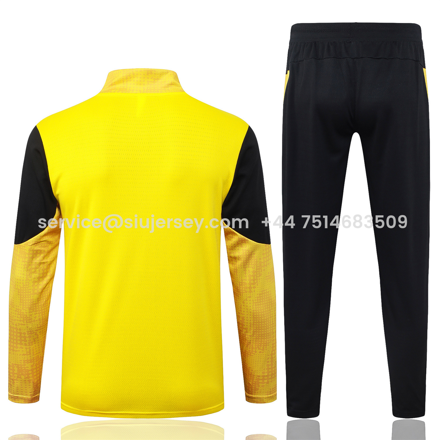 SIUjerseys-Dortmund 25-26 Jacket Training Tracksuit - Yellow top & Black Pants