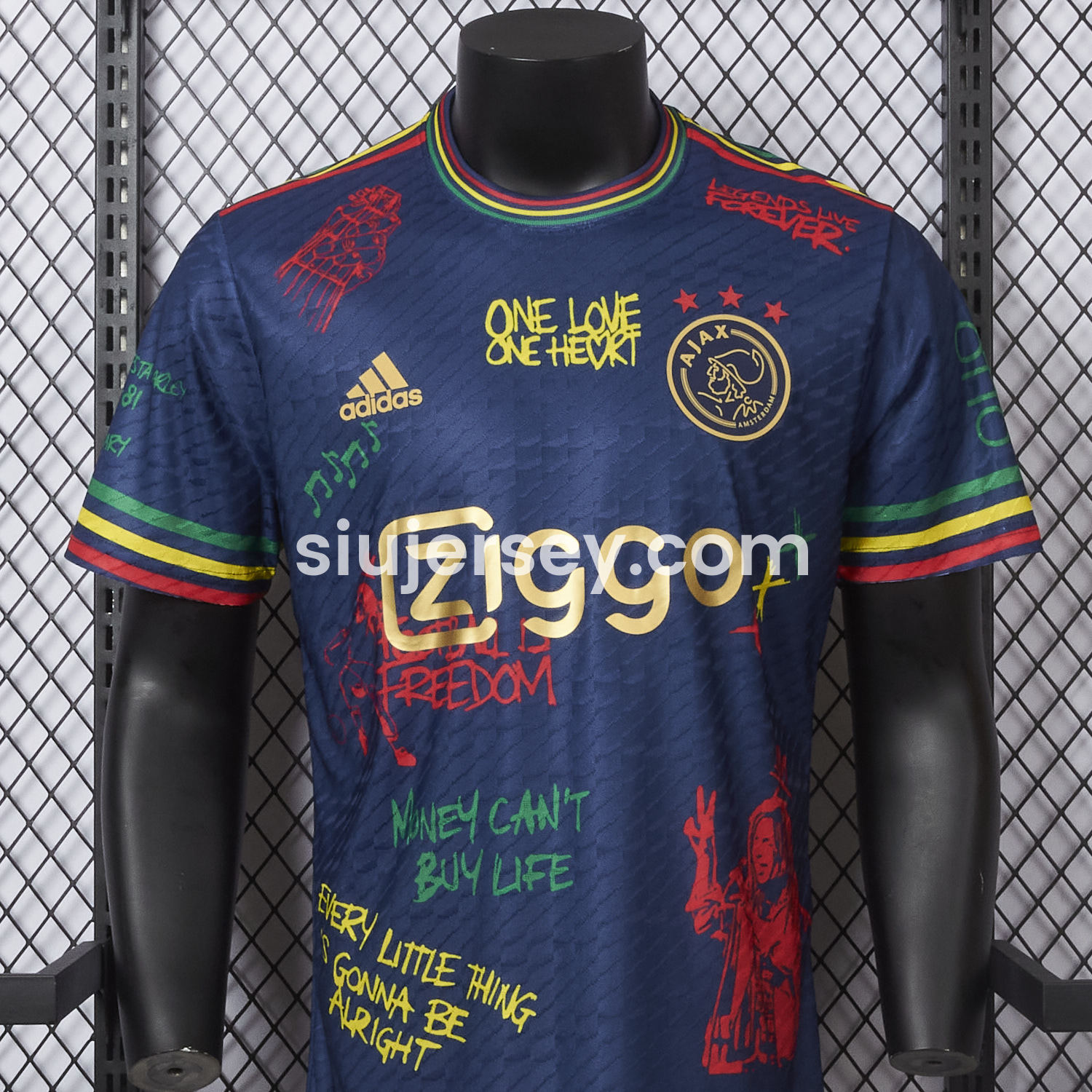 SIUjerseys-Ajax x B-O-B Marly 2025-26 40th Blue Special Edition Jersey - Player Version