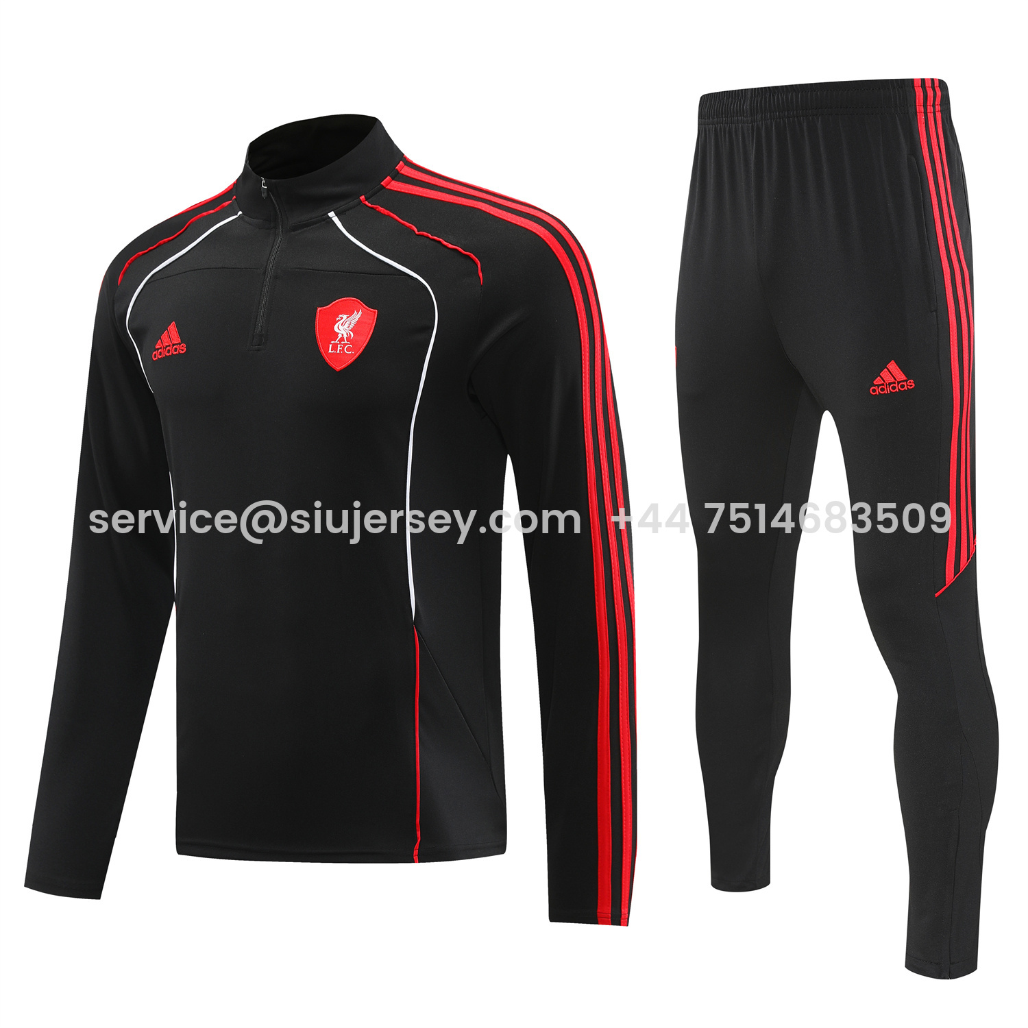SIUjerseys-Liver.pool 25-26 Long Sleeve Training Set - Black Top & Pants