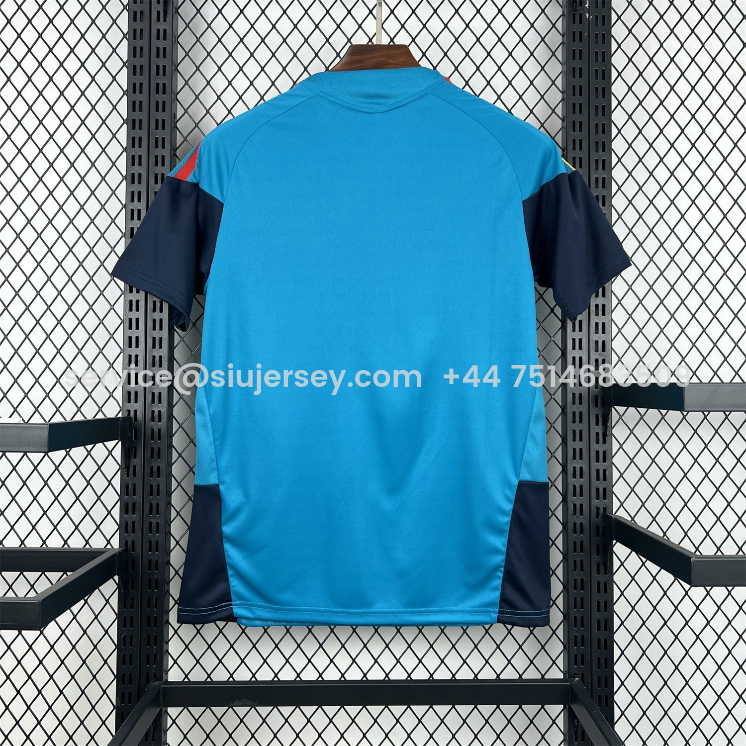 SIUjerseys-Spain 2026 Lake Blue Pre-Match Training Jersey - Fans Version