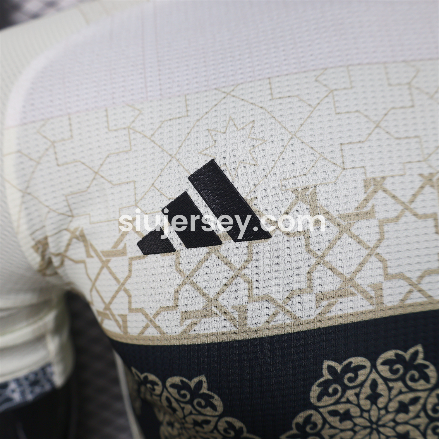 SIUjerseys-Algeria 25-26 Light Yellow with Black Classical Pattern Jersey - Player Version