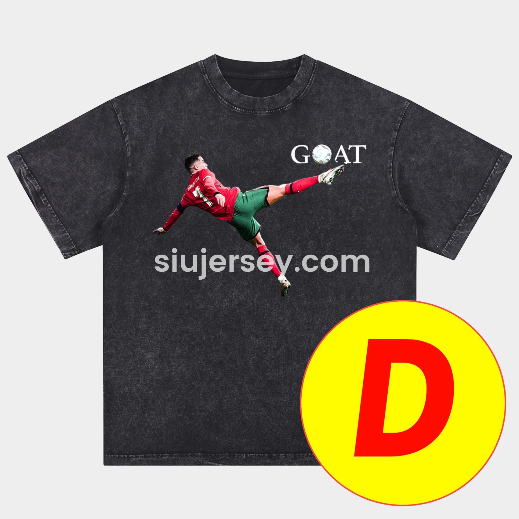 SIUjerseys-Cristiano Ronaldo Portugal Real Madrid Manchester United Oversized Washed T-Shirt