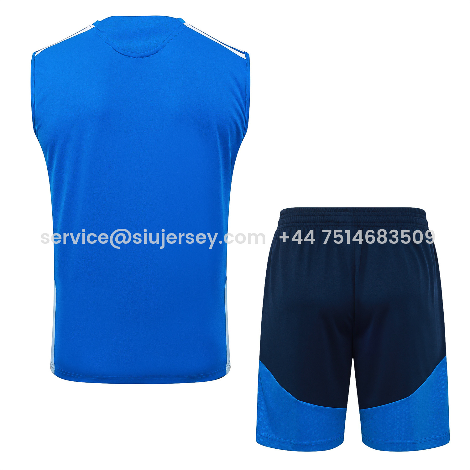 SIUjerseys-Cruzeiro 25-26 Vest Training Set - Ocean Blue Vest and Dark Blue Shorts