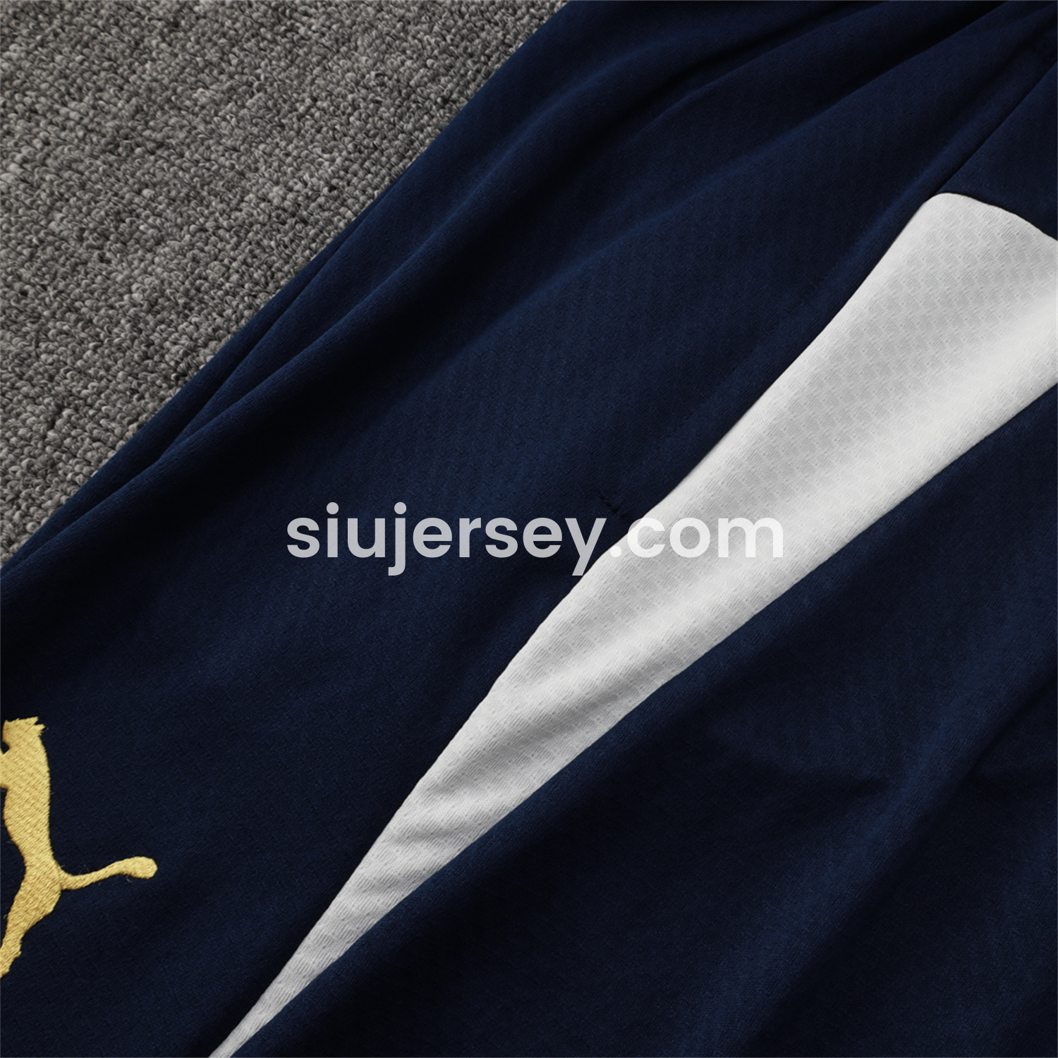 SIUjerseys-Portugal 25-26 Short-Sleeve Training Set - Off White Top and Deep Blue Shorts