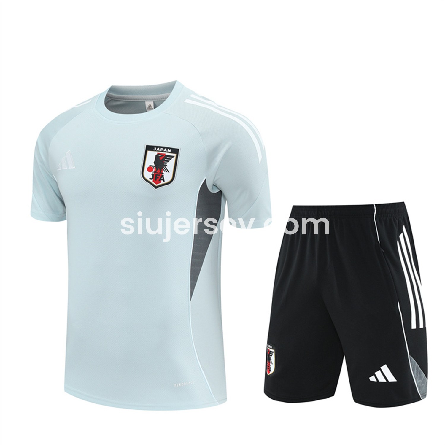 SIUjerseys-Japan 25-26 Short-Sleeve Training Set - Light Blue Top and Black Shorts